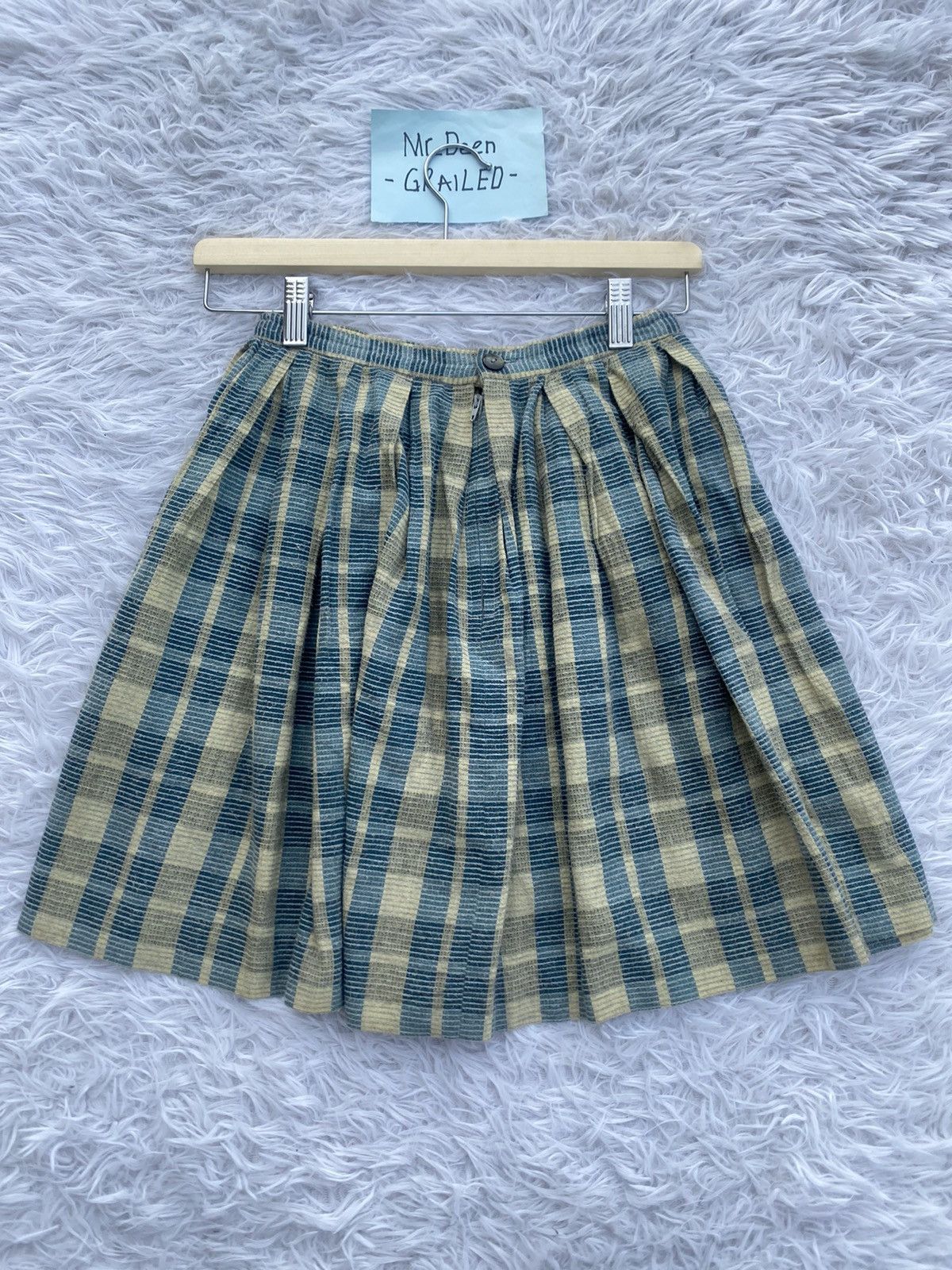 45rpm Rare Vintage 90s 45rpm Checkered Mini Skirt Size 24" / US 00 / IT 34 - 1 Thumbnail