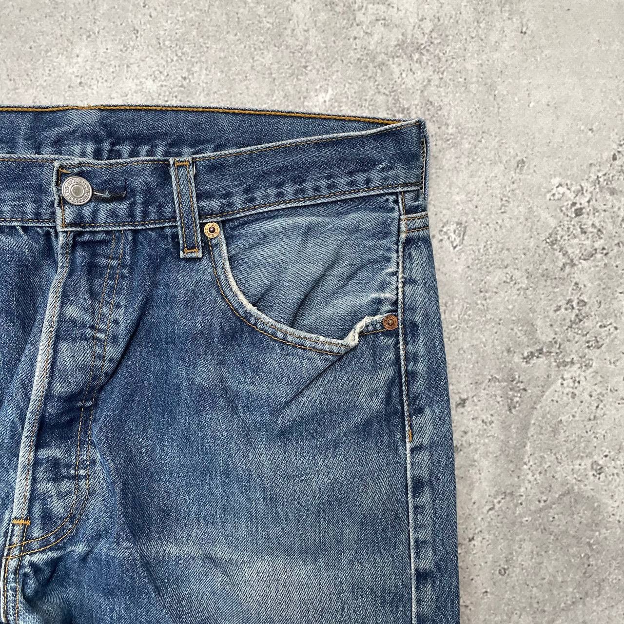 Levi's Vintage 2000s Levis 501 Distressed Jeans Blue Size W34 L32 Size US 34 / EU 50 - 5 Thumbnail