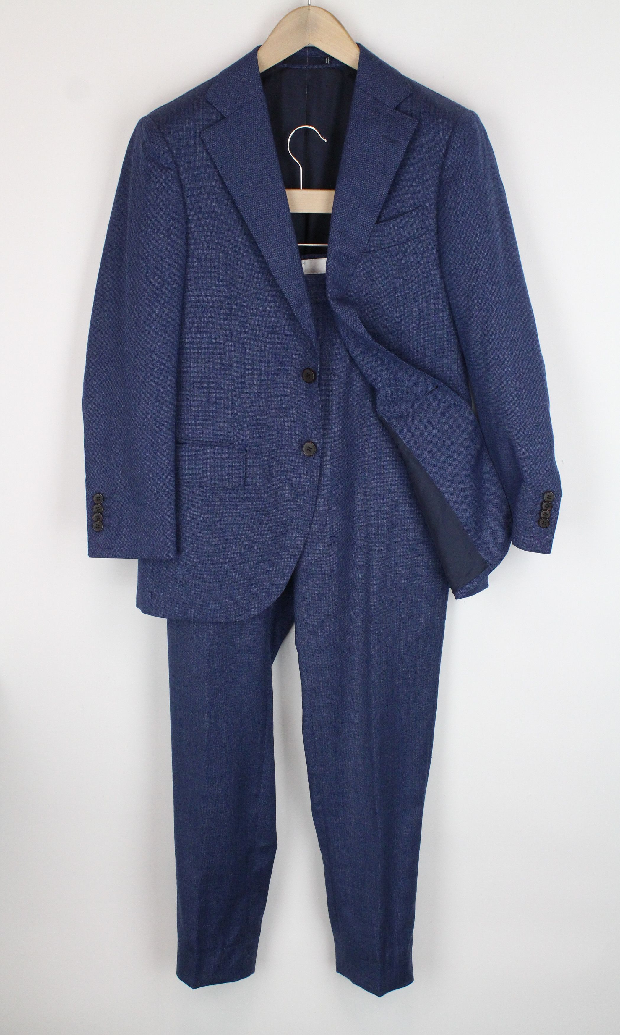 image of Suitsupply Lazio Uk36S Slim Bluewool Pleated Lined 2 Piece Suit 61043, Men's