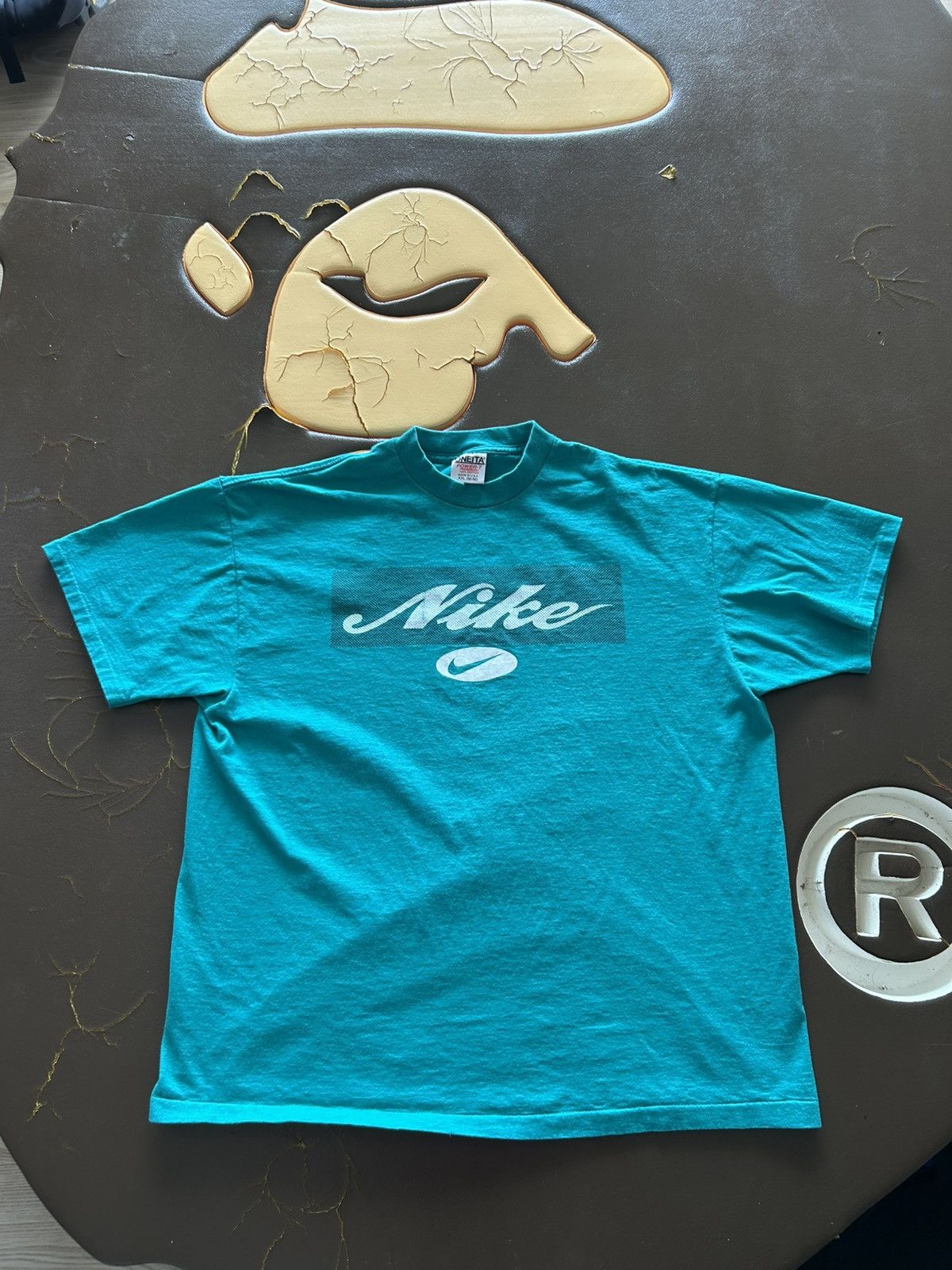 Nike Vintage 90s Nike Single Stitch Spell out tee Size US XL / EU 56 / 4 - 1 Thumbnail