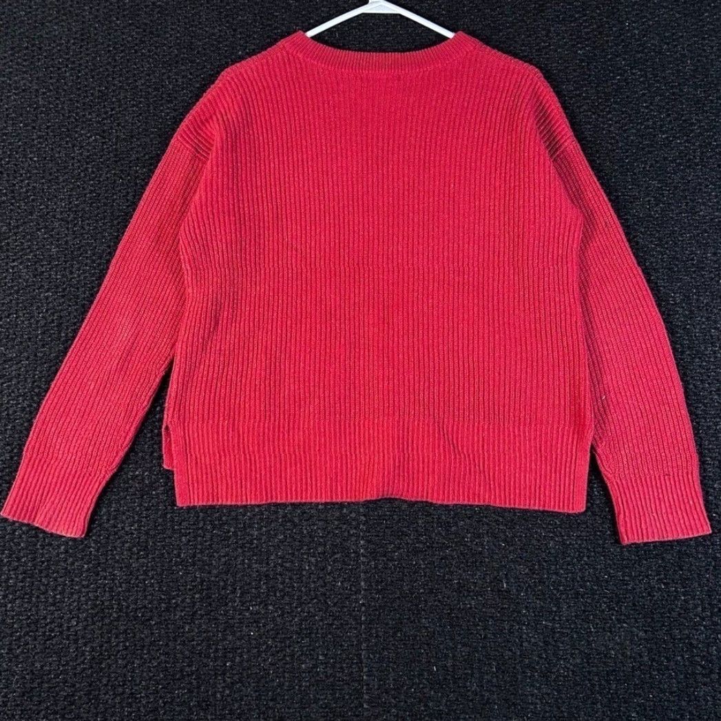 Madewell Madewell Red Ribbed Knit Crew Neck Sweater Pockets Casual Women's XS Size XS / US 0-2 / IT 36-38 - 3 Thumbnail