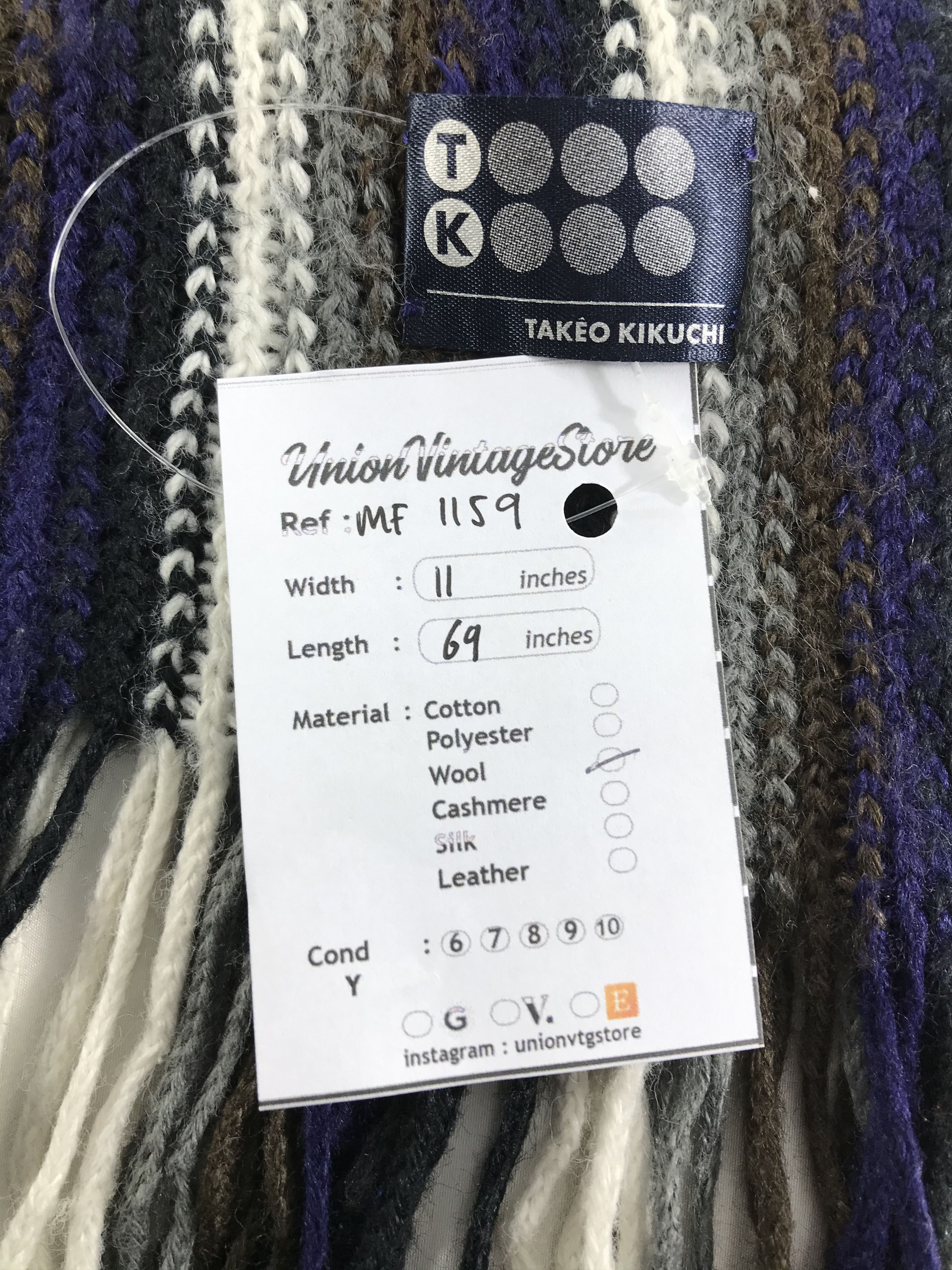 Takeo Kikuchi Vintage Takeo Kikuchi Scarf/Muffler/Neckwear MF1159 Size ONE SIZE - 4 Thumbnail