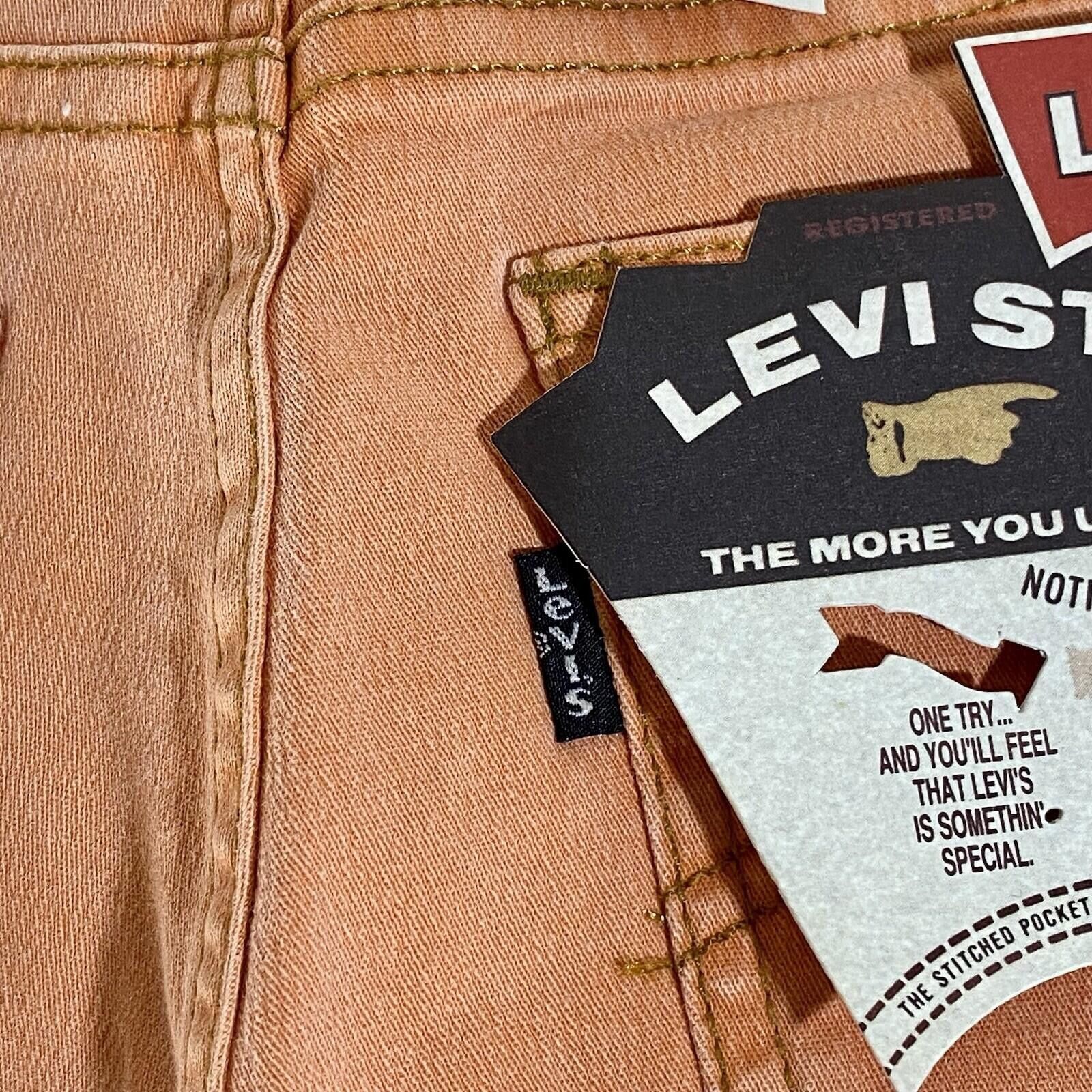 Levi's NWT LEVI'S 498 Orange Skinny Jeans 32x30 Made in Italy Size 32" / US 10 / IT 46 - 6 Thumbnail