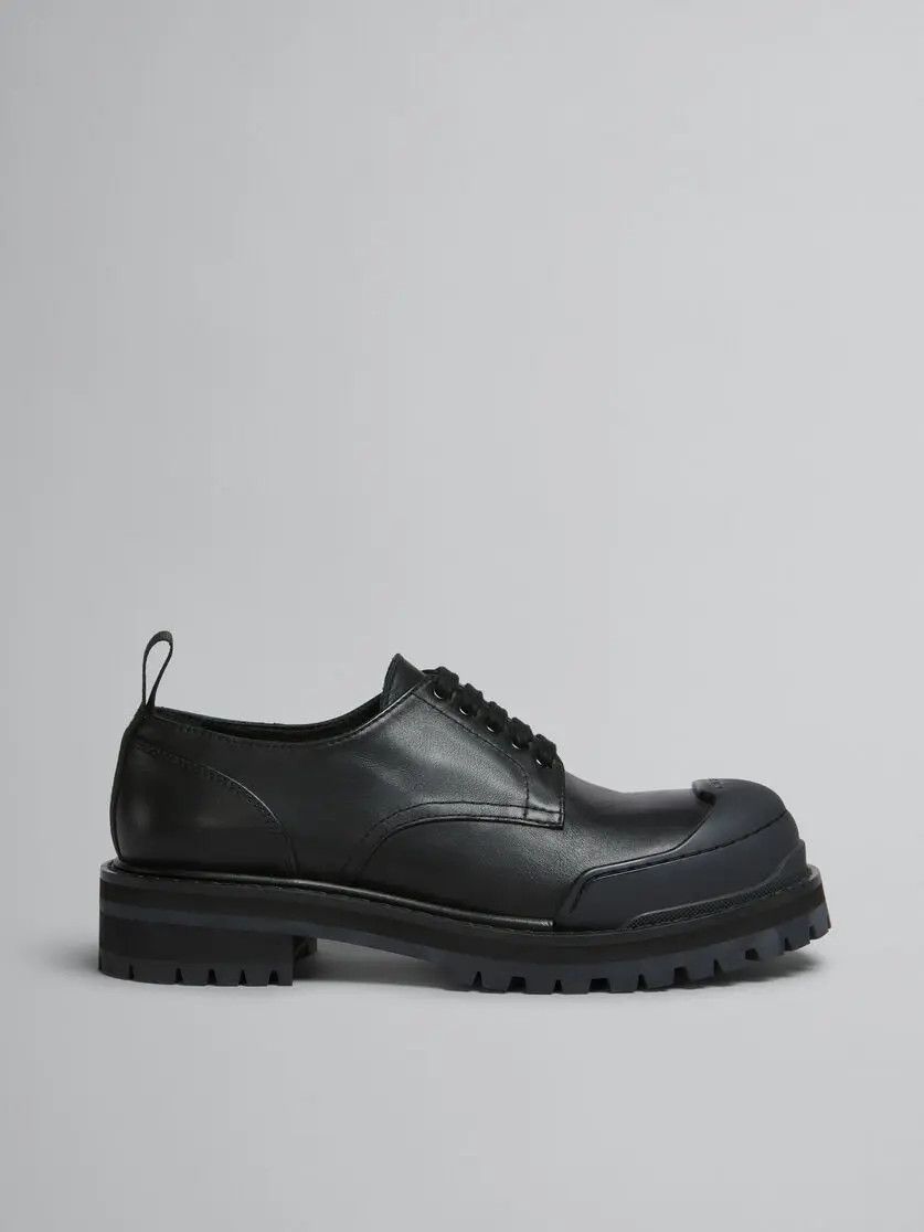 o1tko11025 Logo-Tab Army Derby Shoes in Black