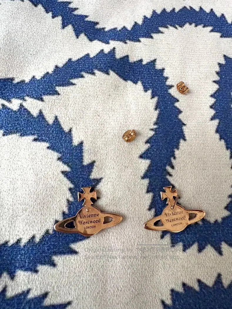 Vivienne Westwood Vivienne Westwood Pink Gold Saturn Earrings. Size ONE SIZE - 3 Thumbnail