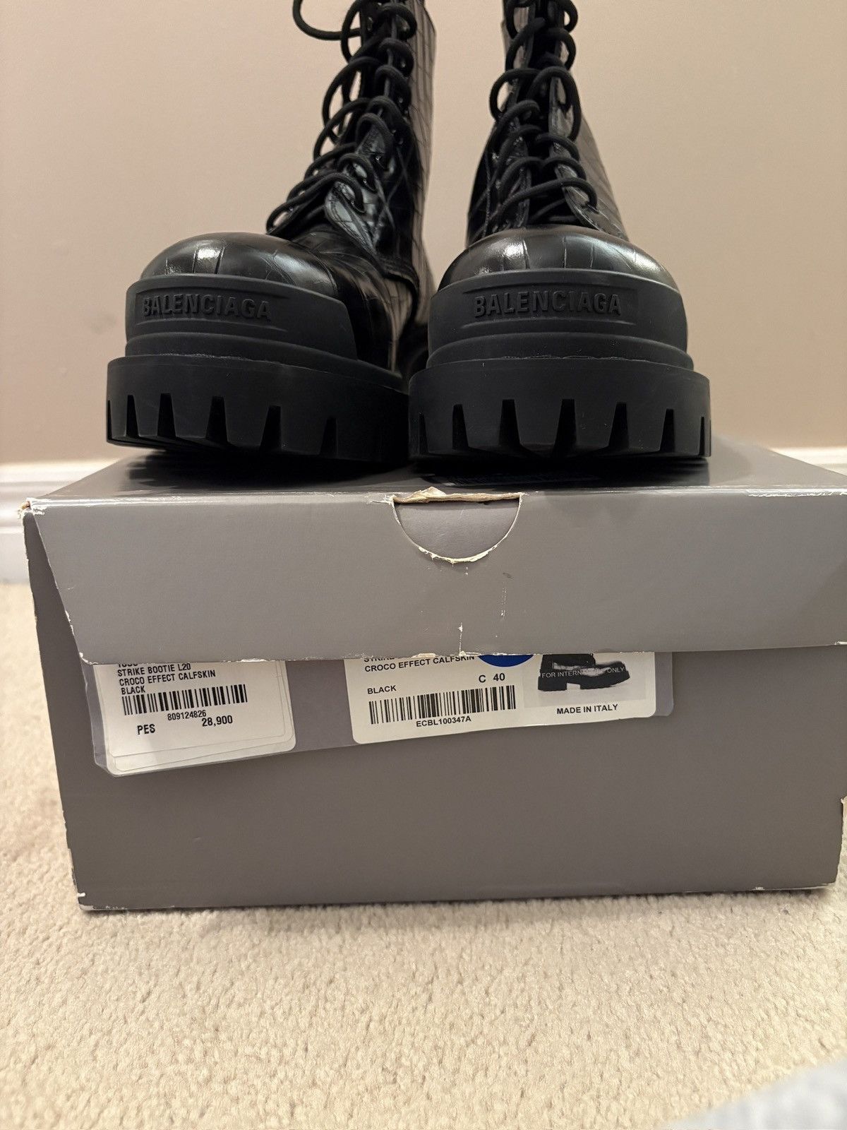 Balenciaga Balenciaga Strike boot Croc embossed Size US 7.5 / EU 40-41 - 6 Thumbnail