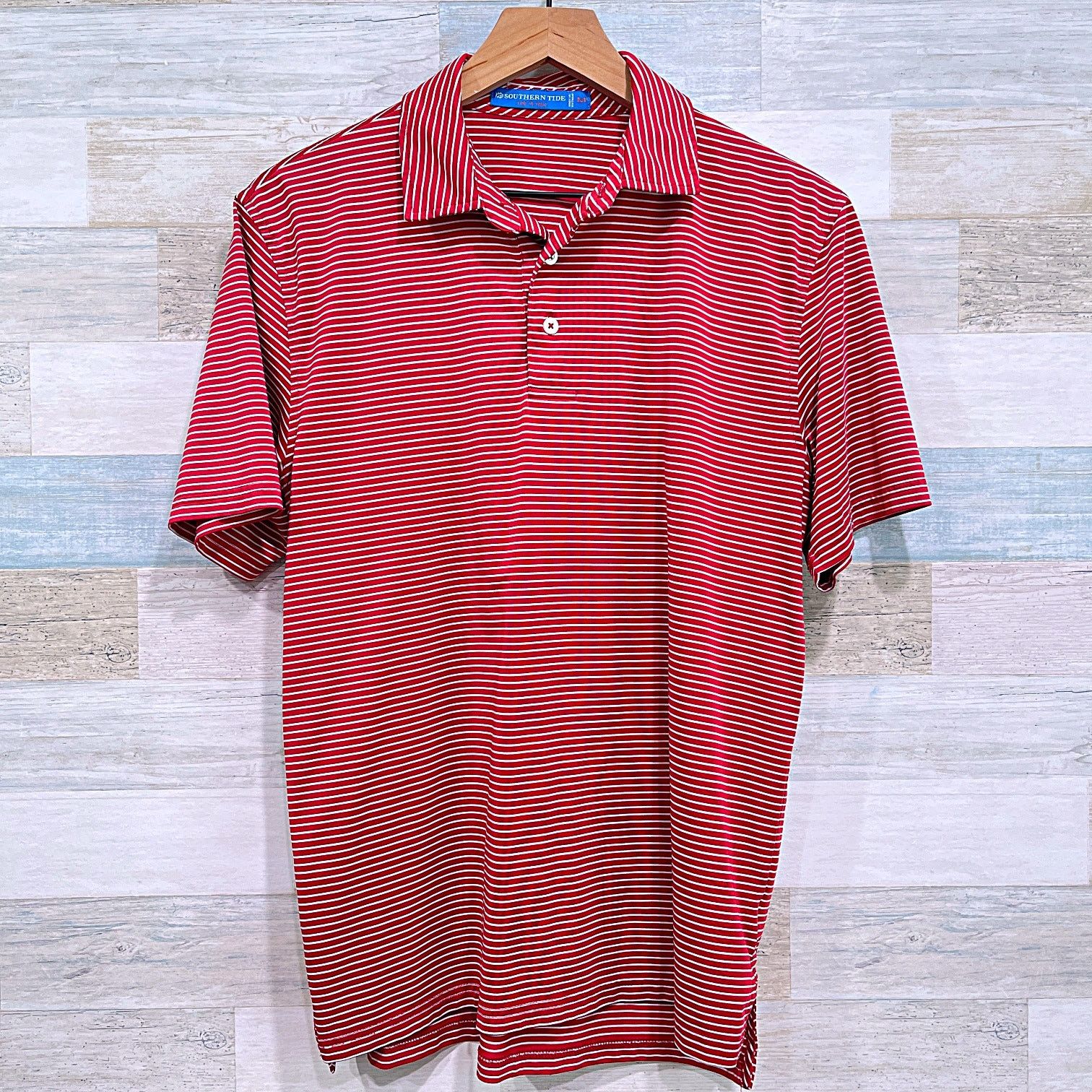 Southern Tide Southern Tide Performance Polo Shirt Red White Striped M Size US M / EU 48-50 / 2 - 1 Thumbnail