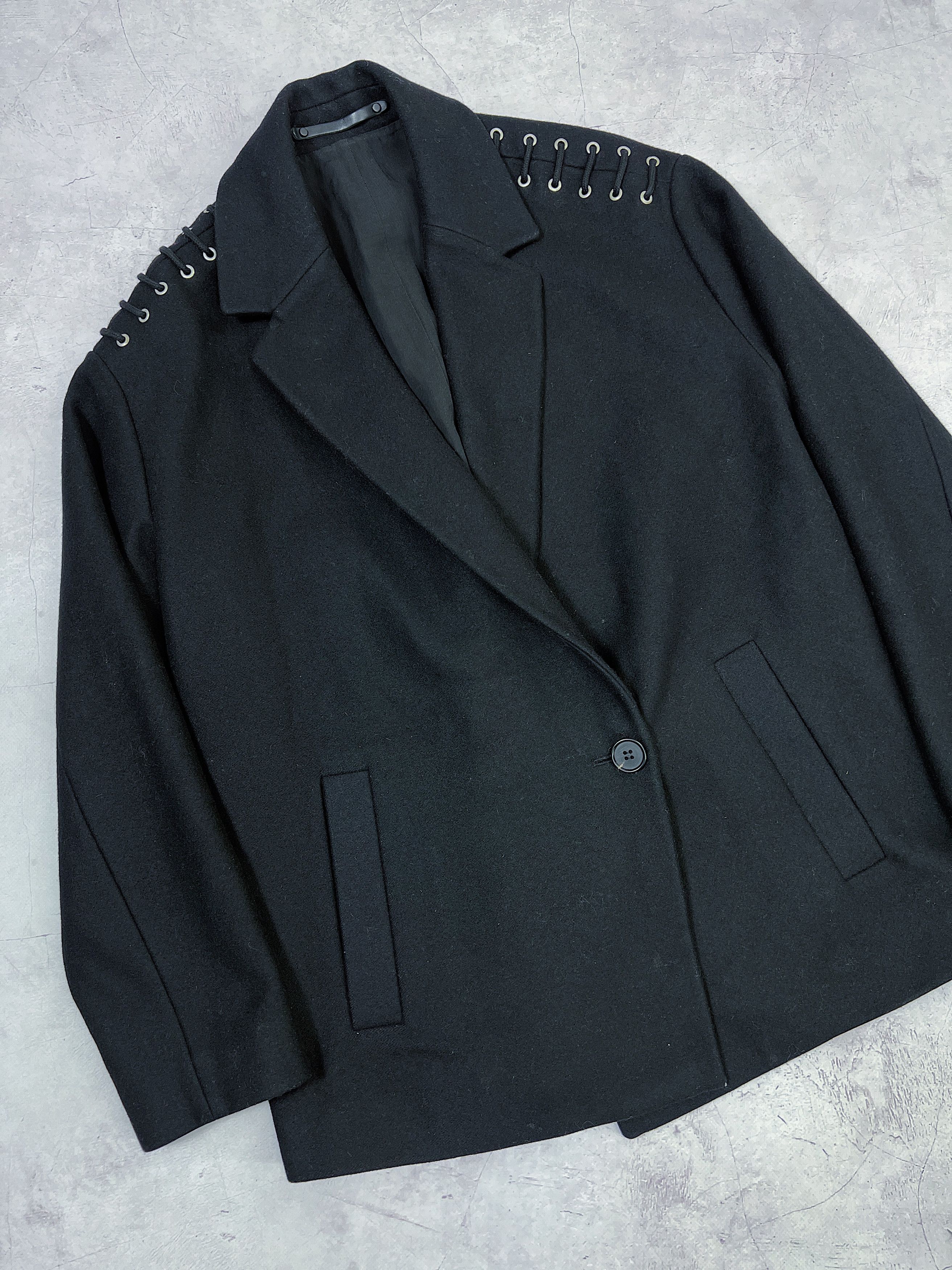 Allsaints AllSaints Ada Laced Short Wool Coat Women's Size S / US 4 / IT 40 - 3 Thumbnail