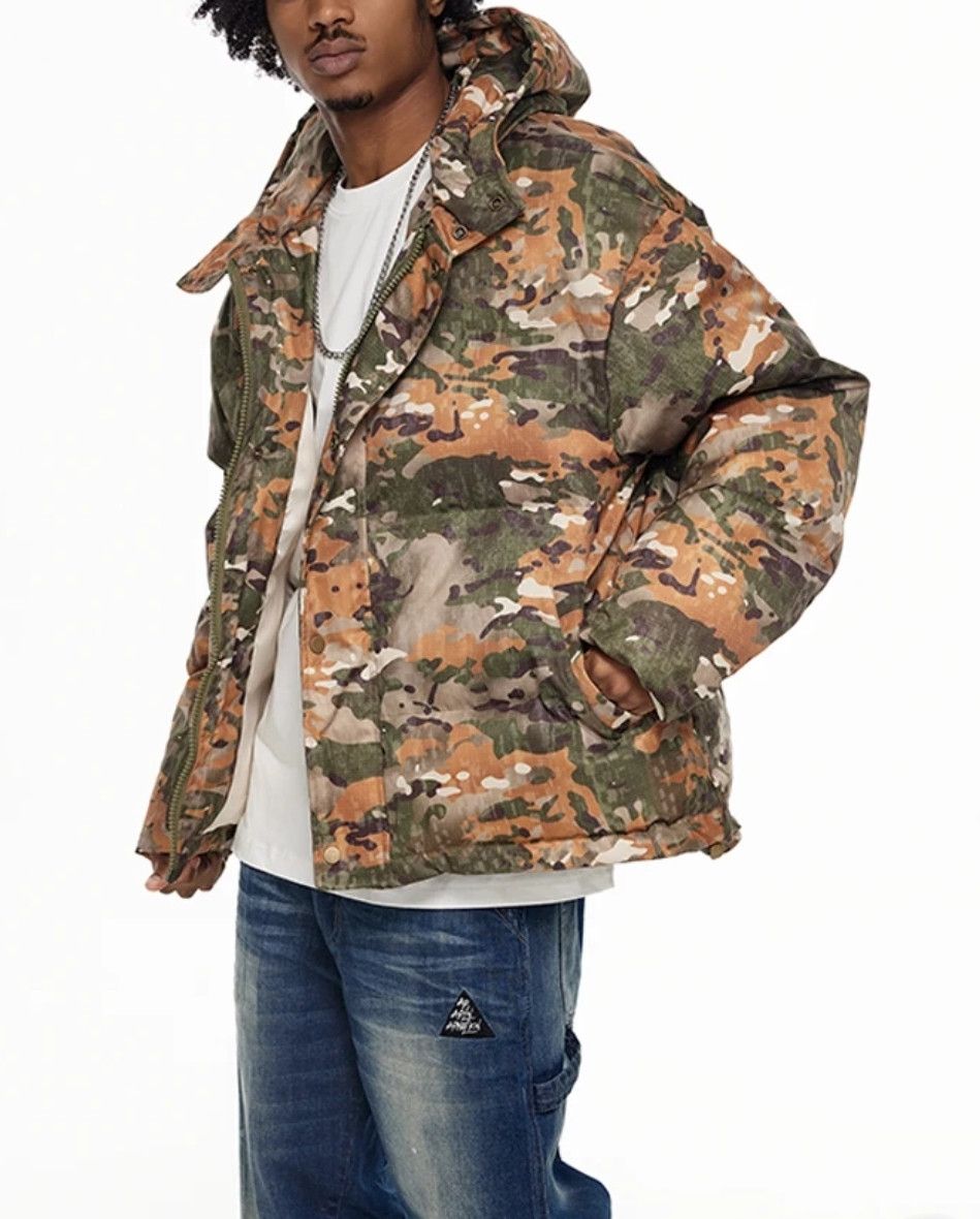 Vintage Camouflage Hooded Padded Jackets Street Winter Size US XXL / EU 58 / 5 - 1 Thumbnail