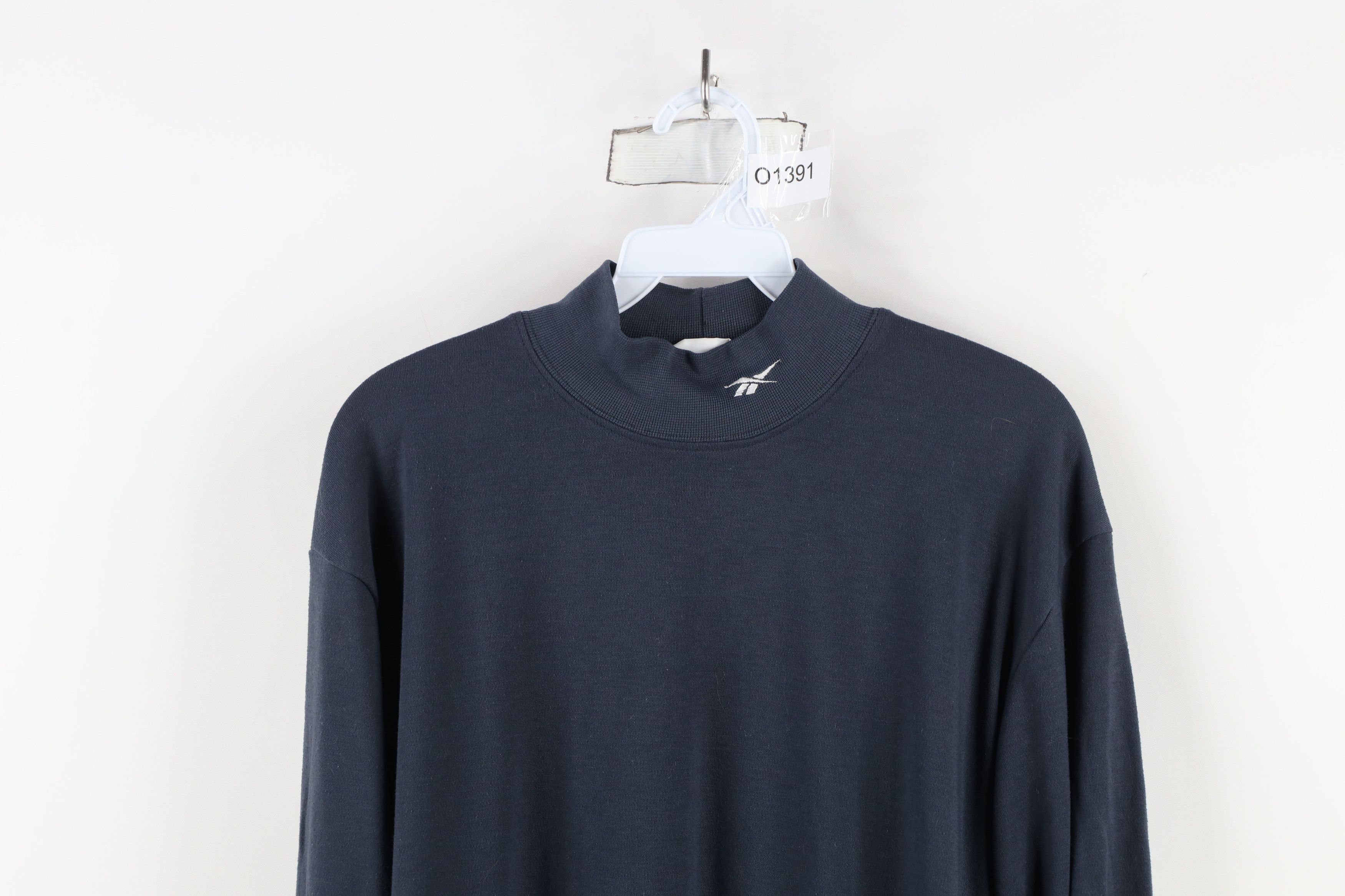 Reebok × Vintage Vintage 90s Reebok Mock Neck Long Sleeve T-Shirt Gray USA Size US XL / EU 56 / 4 - 2 Thumbnail