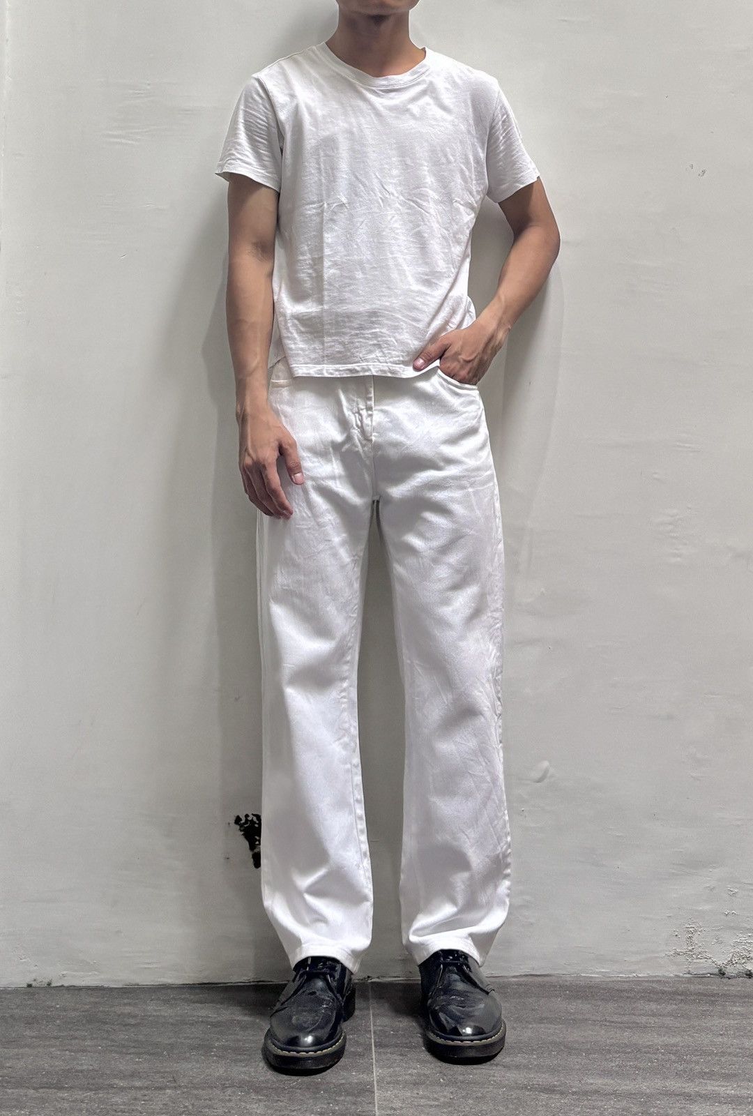 FREE TAX! MM6 Cropped White Denim Jeans