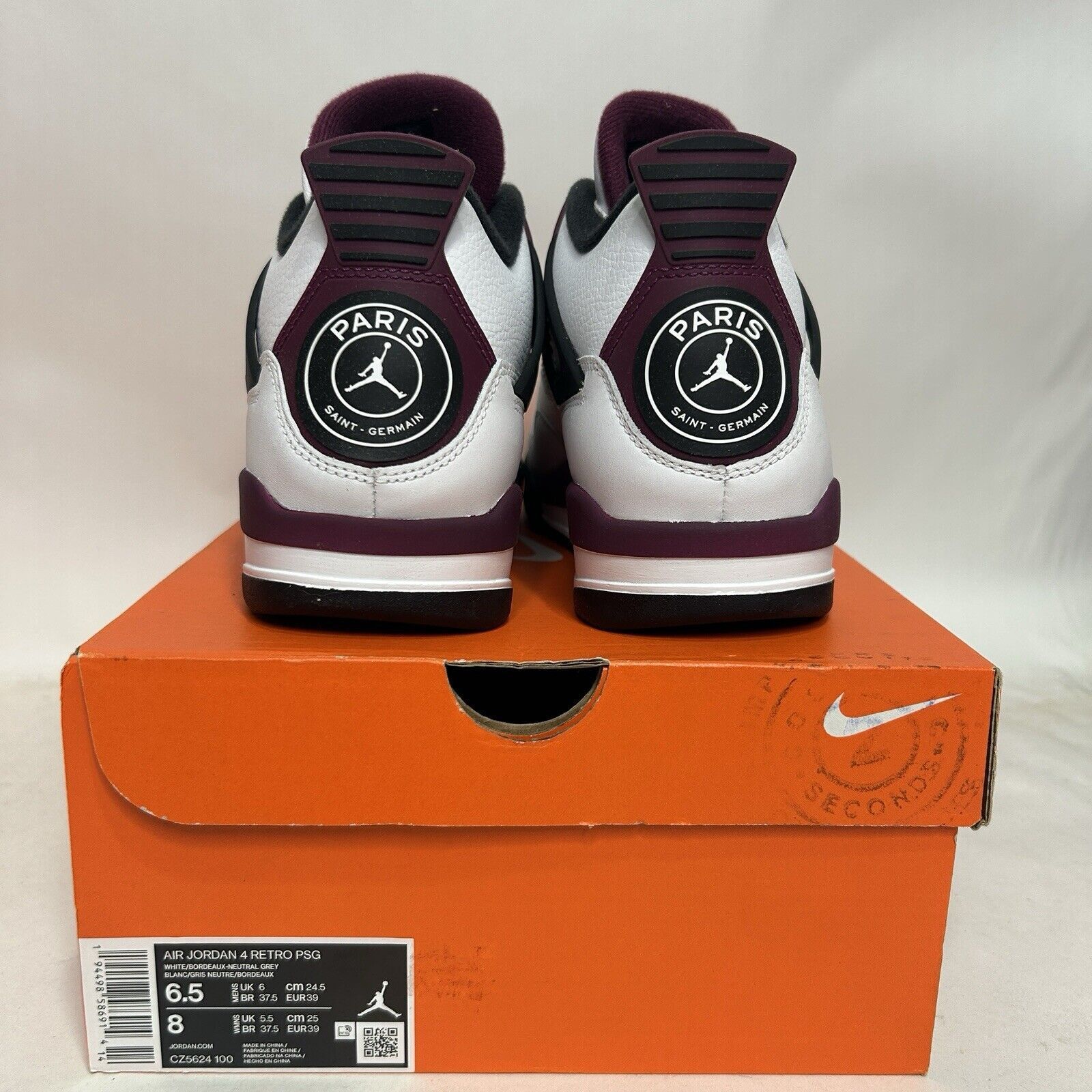 Jordan Brand Nike Air Jordan 4 Retro x Paris Saint-Germain “Bordeaux” Size US 8 / IT 38 - 4 Thumbnail