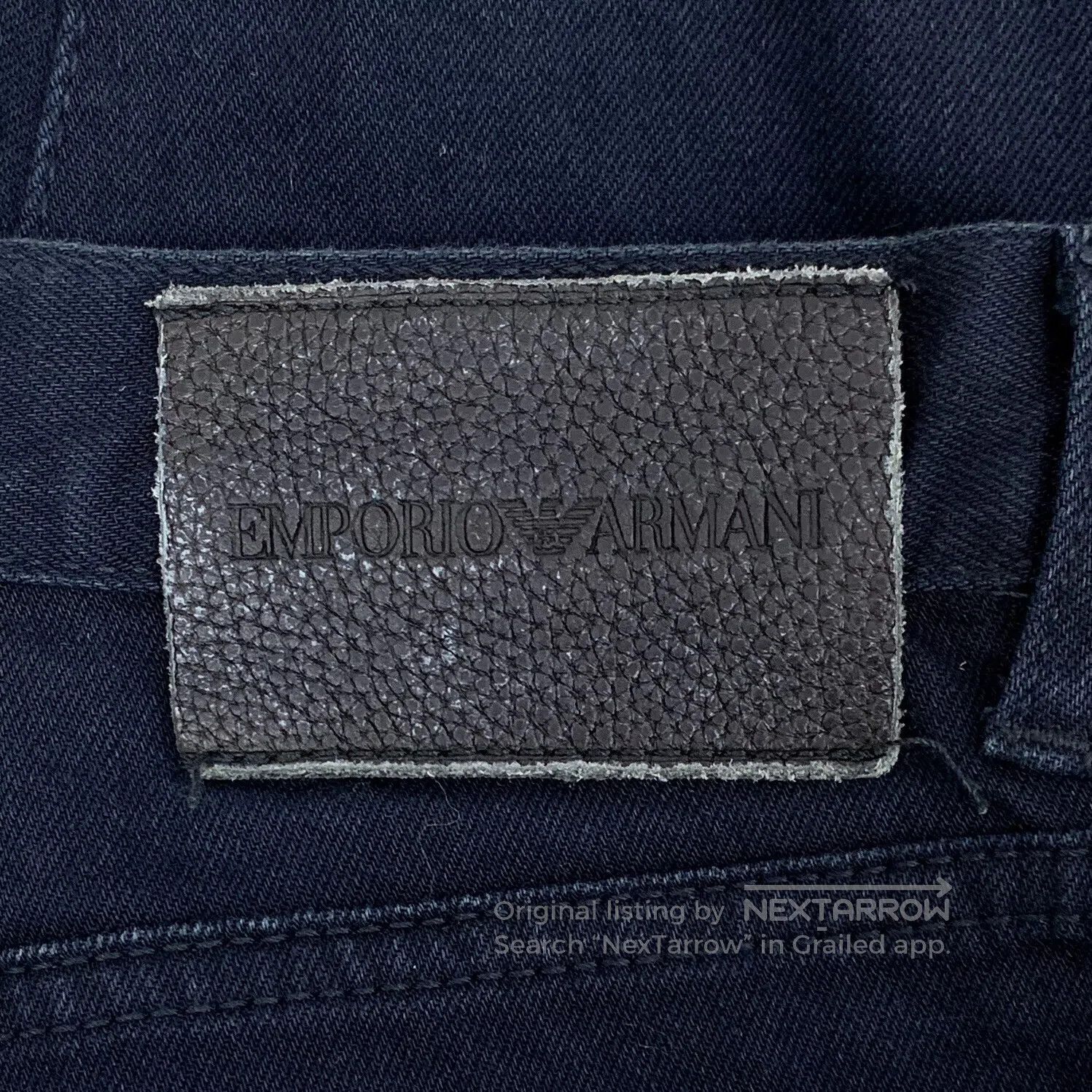 Armani Armani Dark Blue Cotton Denim Trousers| Size US 29 - 6 Thumbnail