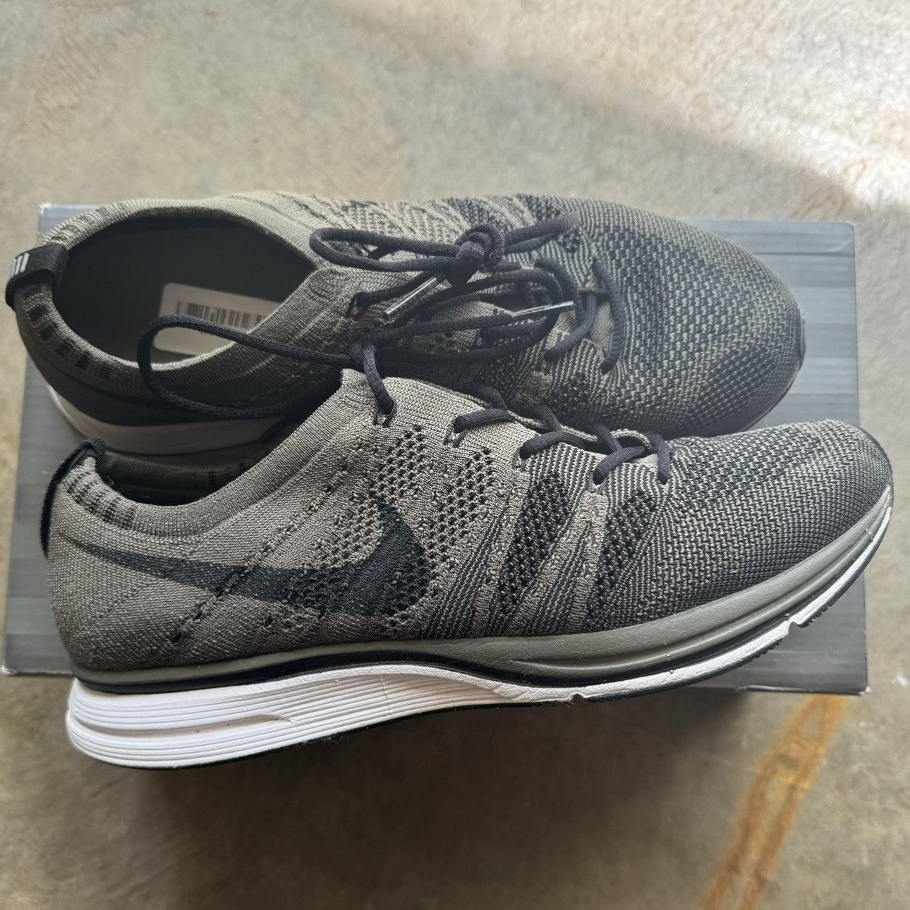 image of Nike Flyknit Trainer 2017 Olive Shoes in Green, Men's (Size 8.5)