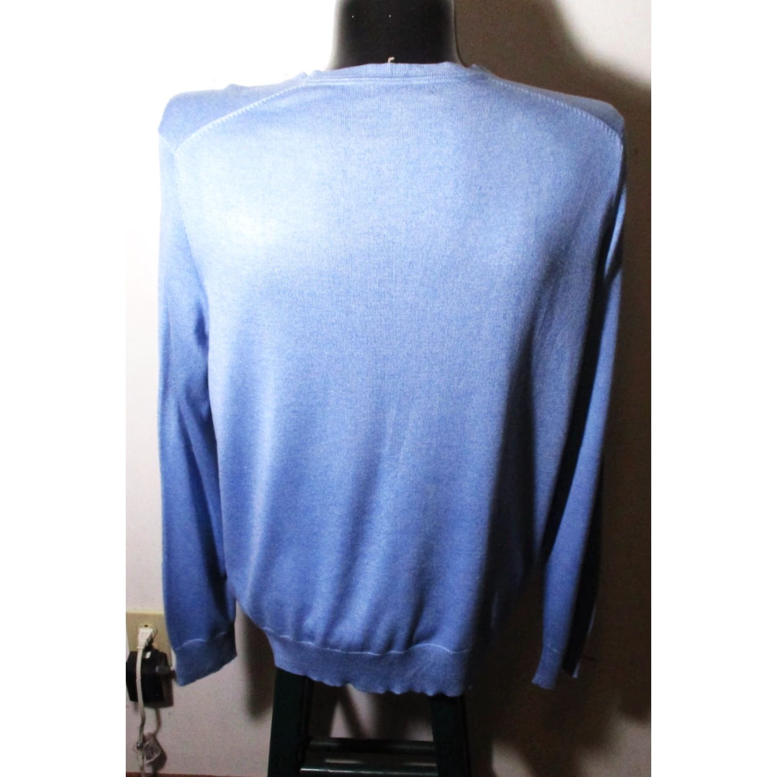 Banana Republic BANANA REPUBLIC Blue Silk Cashmere Long Sleeve Sweater Men's L Size US L / EU 52-54 / 3 - 5 Thumbnail