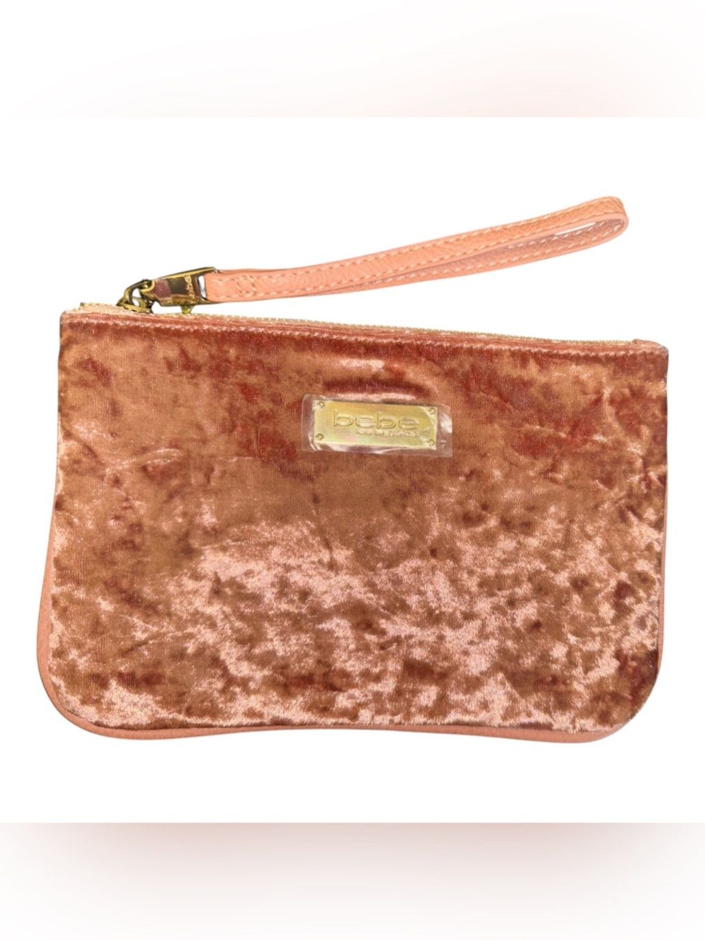 Bebe bebe Annie Crushed Velvet Wristlet in Pink Size ONE SIZE - 1 Thumbnail