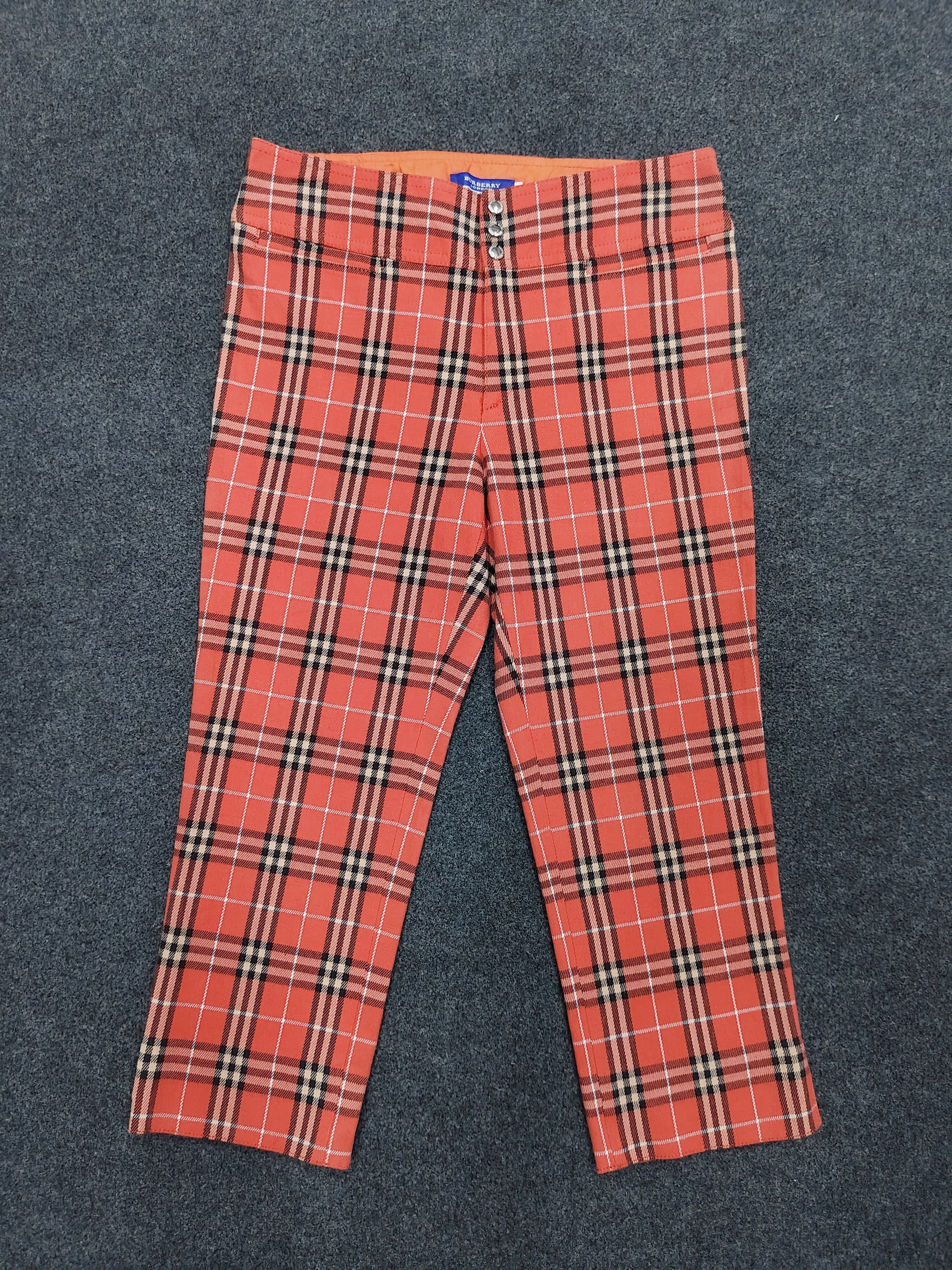 Burberry 00s Burberry🇬🇧 Punk Preppy Style Check Plaid Cropped Pants Size 28" / US 6 / IT 42 - 1 Thumbnail