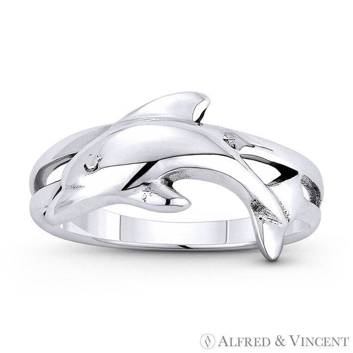 Other Dolphin Spirit Animal Charm Ring in .925 Sterling Silver Size ONE SIZE - 1 Preview