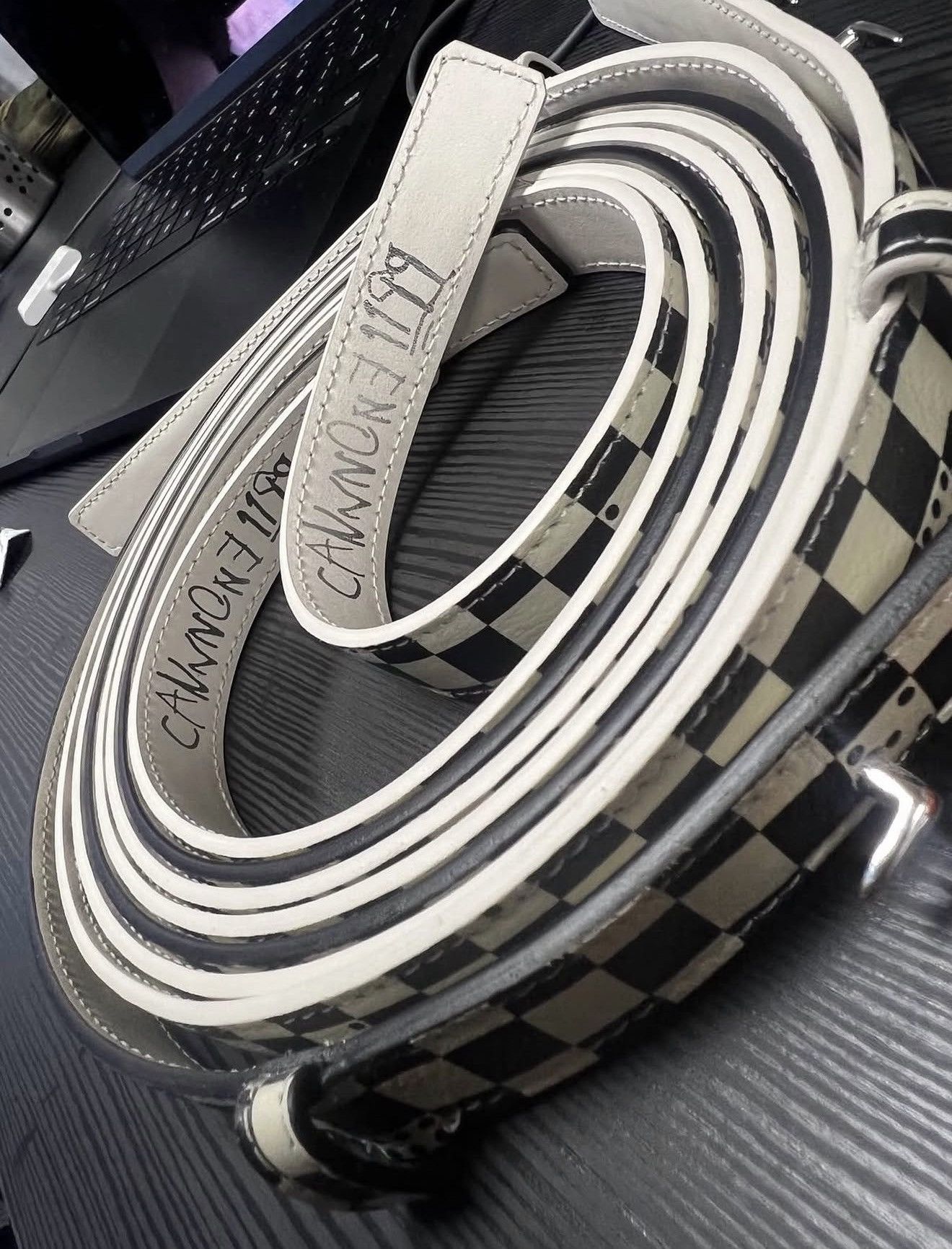 1199 Bazo1199 cannone checkered belt Size ONE SIZE - 1 Thumbnail