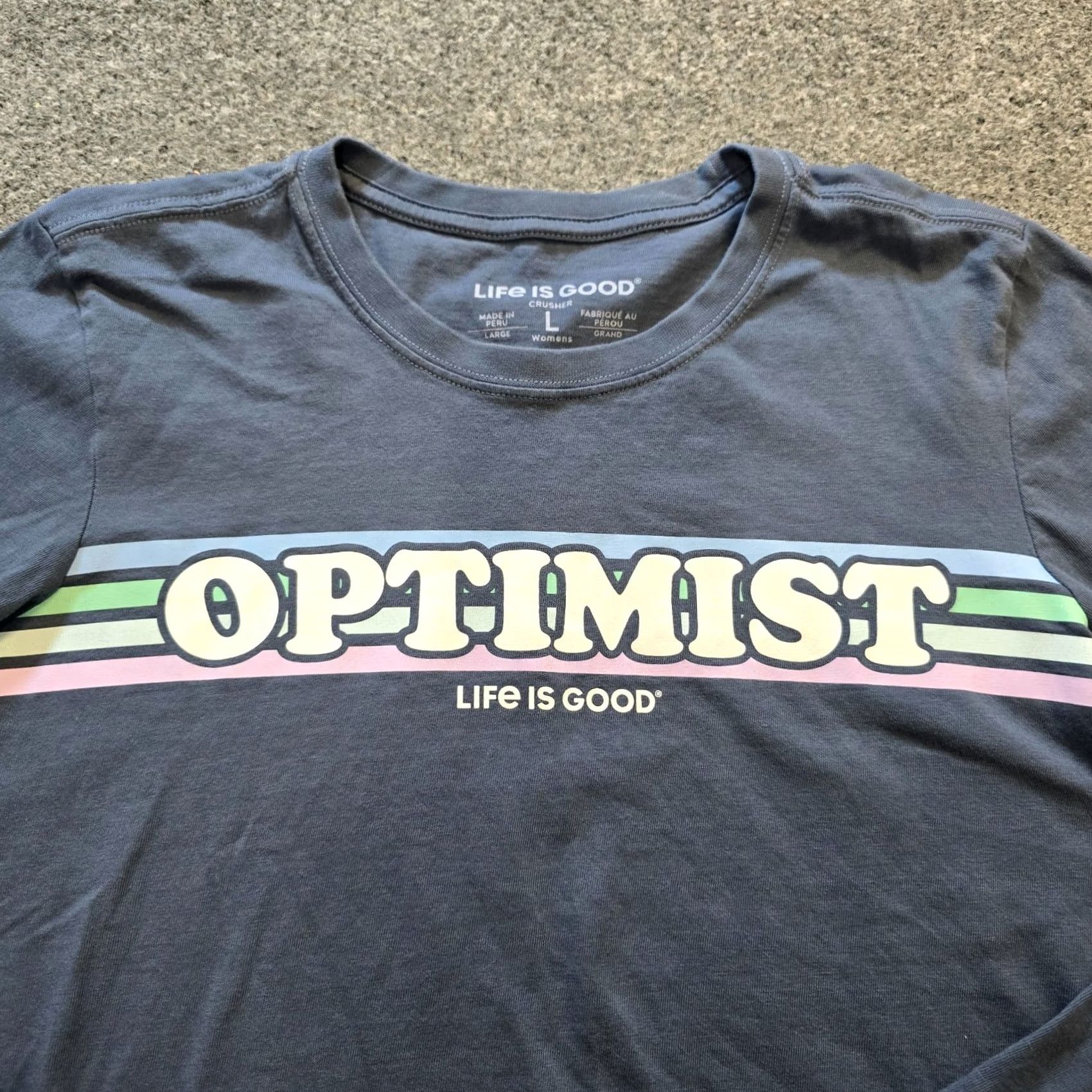 Life is Good Life is Good Top Womens Large Blue Optimist Long Sleeve Crew Neck Crusher Casual Shirt Size L / US 10 / IT 46 - 2 Thumbnail