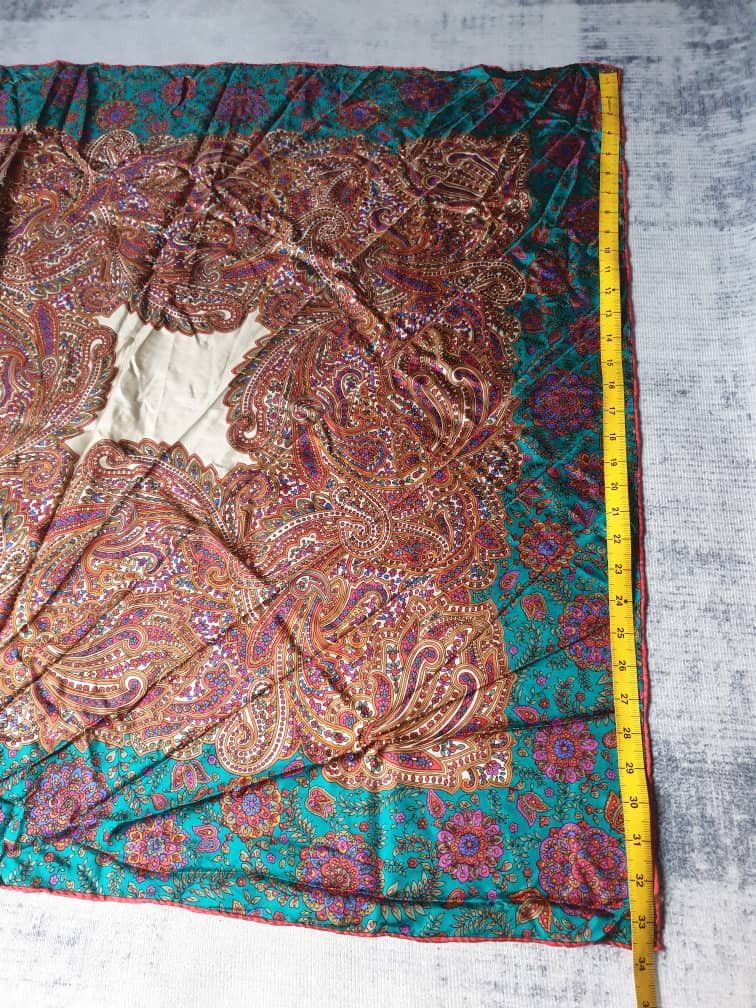 Japanese Brand Unnamed absract liberty green scarves Size ONE SIZE - 6 Thumbnail