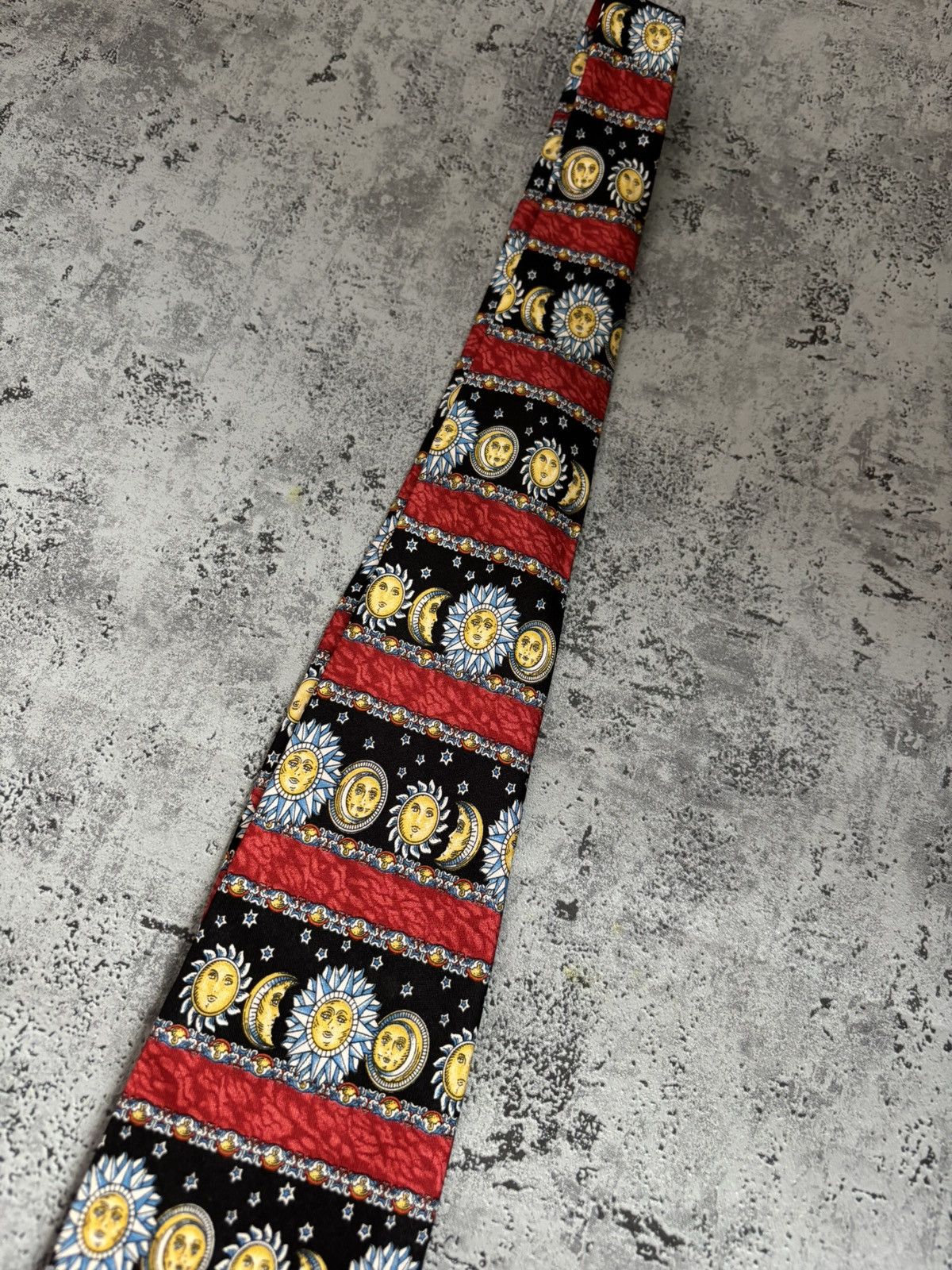 Designer Vintage ALPI Silk Tie Sun Retro Size ONE SIZE - 6 Thumbnail