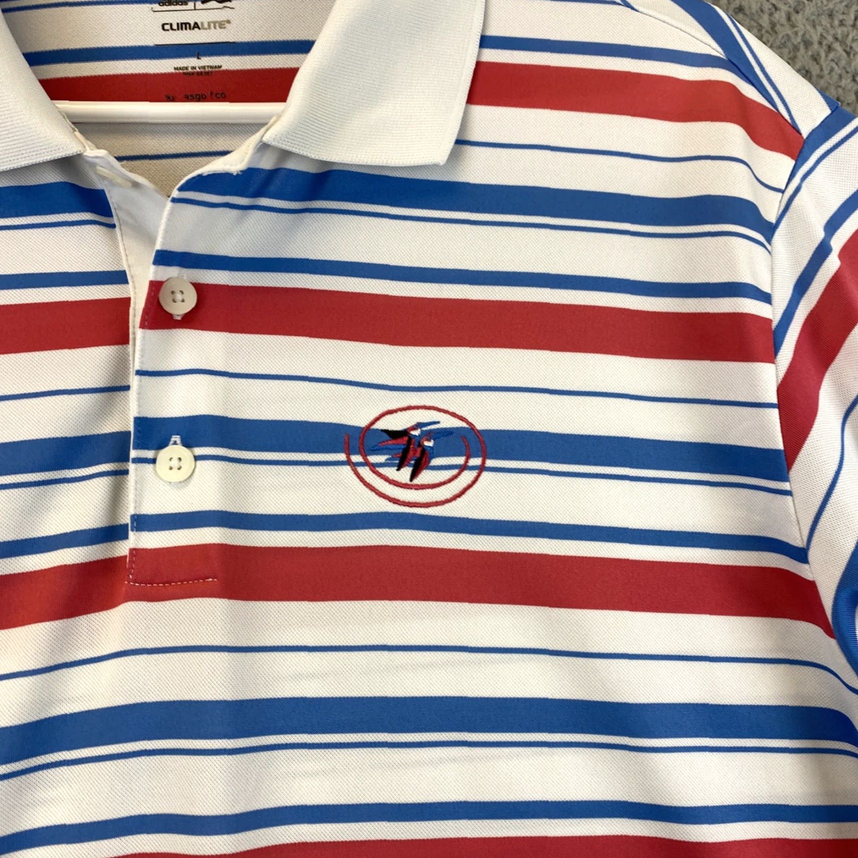 Adidas VINTAGE Adidas Golf Polo Shirt L Men Short Sleeve Striped Climalite 90s Golf/Beach Mens Size US L / EU 52-54 / 3 - 3 Thumbnail