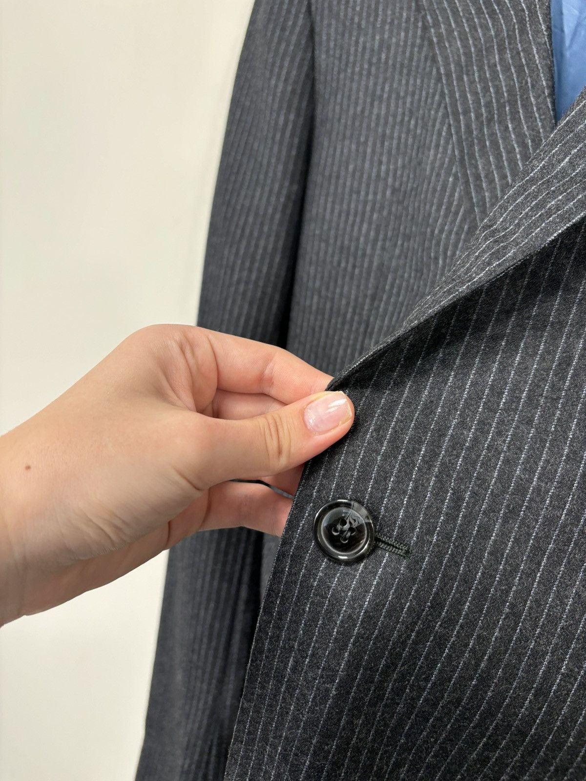 Suitsupply Suitsupply Men’s Pinstripe Gray 2-Buttons Wool Blazer Jacket Size 40L - 8 Thumbnail