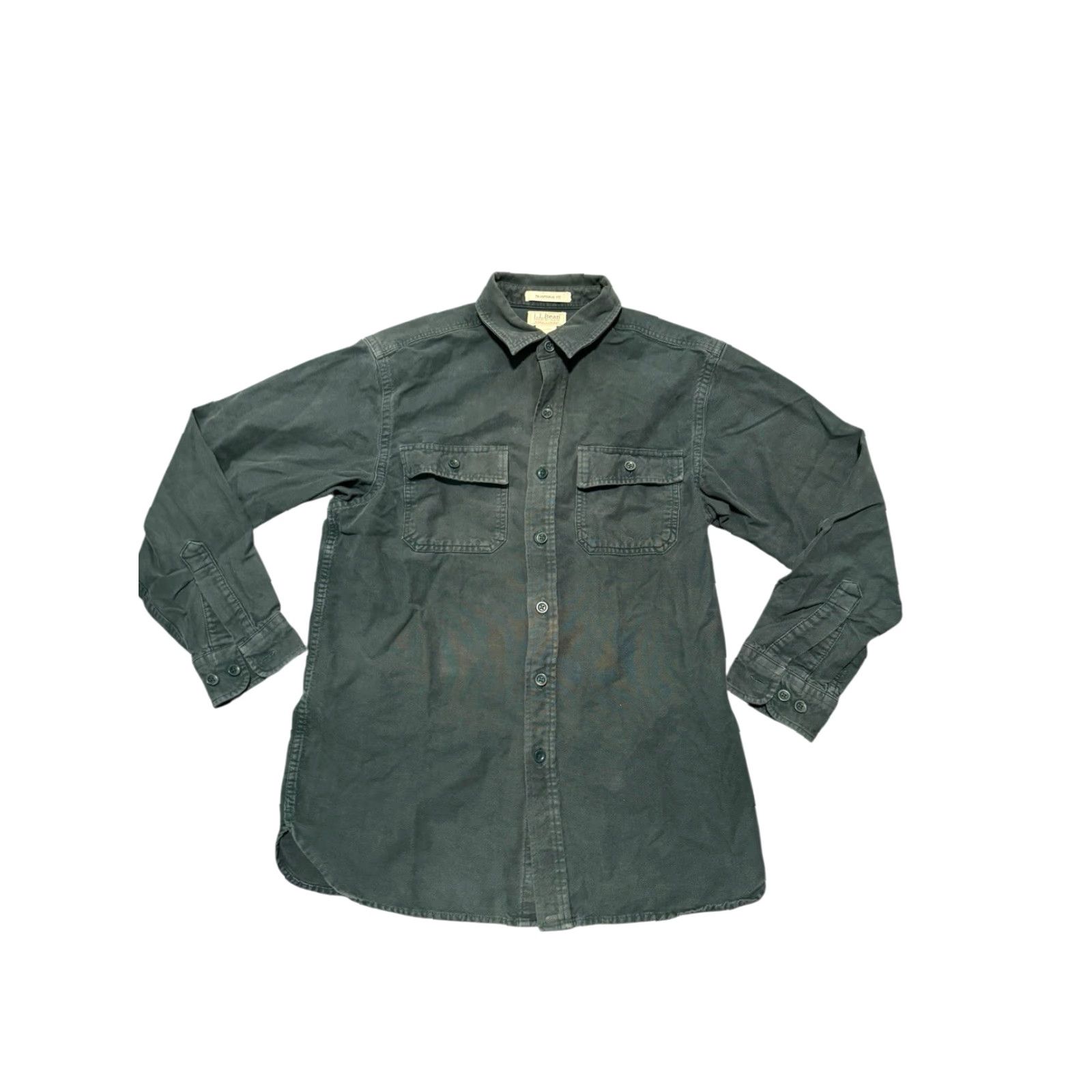 Vintage VINTAGE L.L. Bean Button-Up Shirt Chamois Cloth Mens Forest Green M Regular Long Sleeve Casual, Workwear, Travel, 90s City Classic Hunting Hiking USA Size US M / EU 48-50 / 2 - 2 Thumbnail