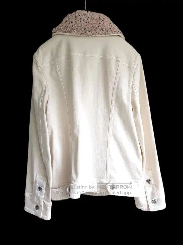 Chanel Chanel Spring Autumn White Denim Jacket . Size L / US 10 / IT 46 - 1 Thumbnail