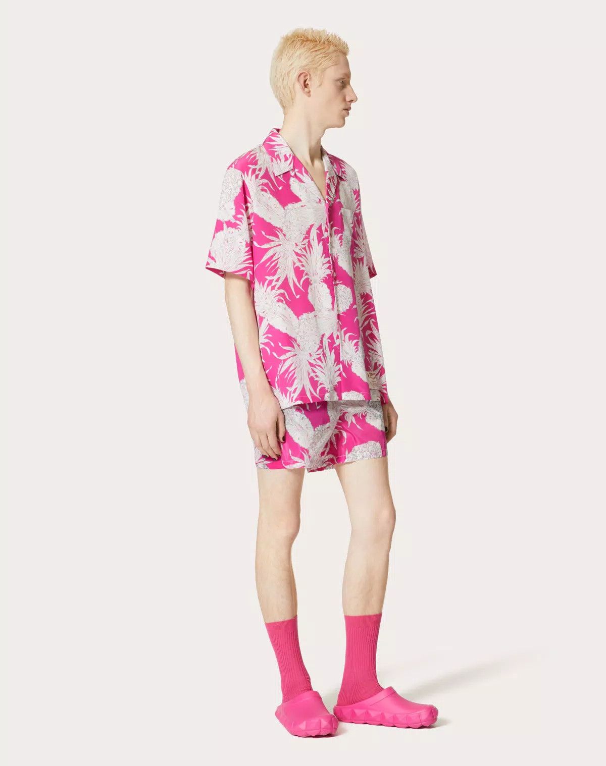 Valentino oc11z0625 Pineapple Print Nylon Swimsuit in Pink Size US 36 / EU 52 - 3 Thumbnail