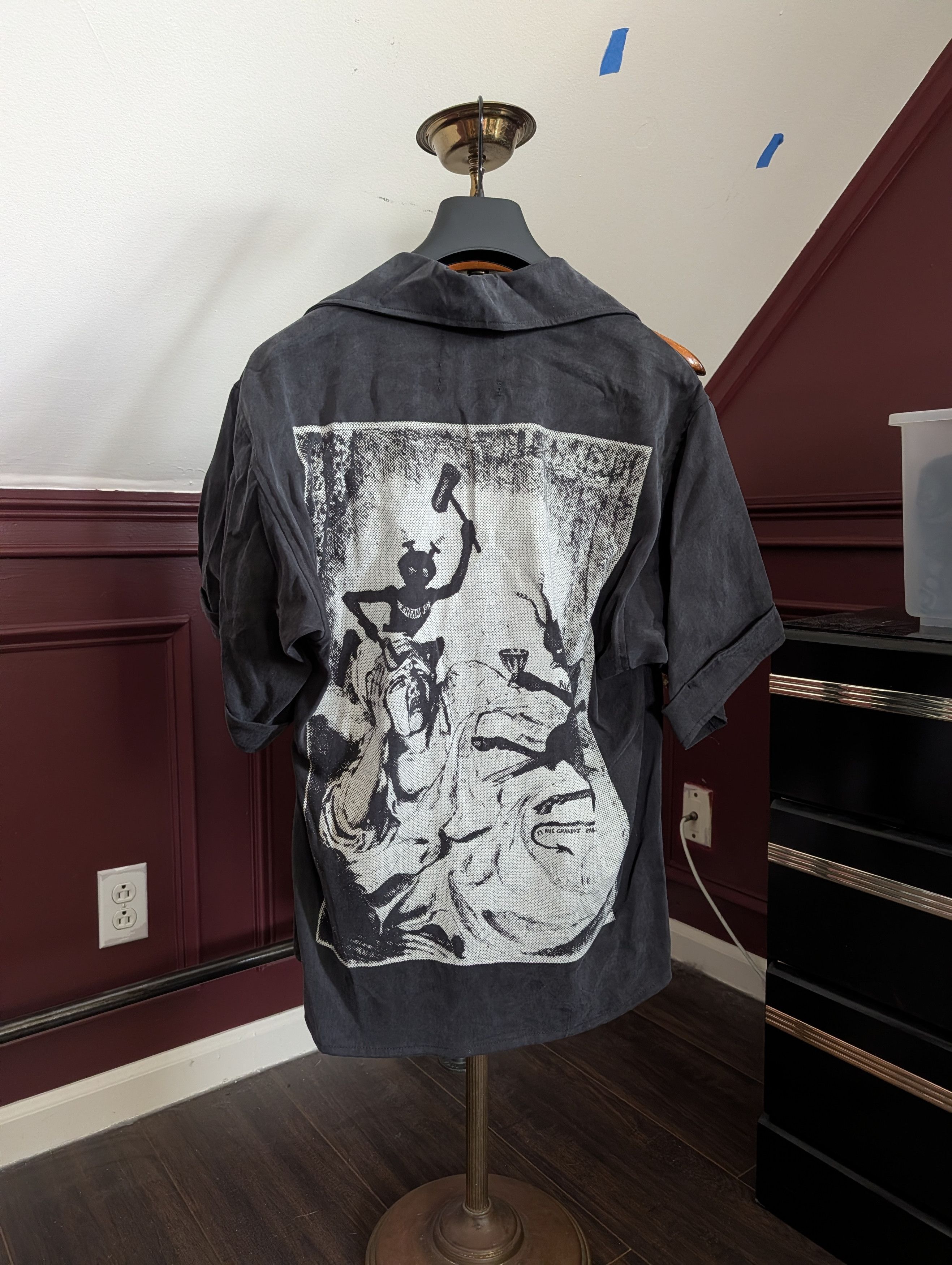 Enfants Riches Deprimes RARE Night/Mourning black tencel heavy camp collar shirt Size US S / EU 44-46 / 1 - 11 Thumbnail