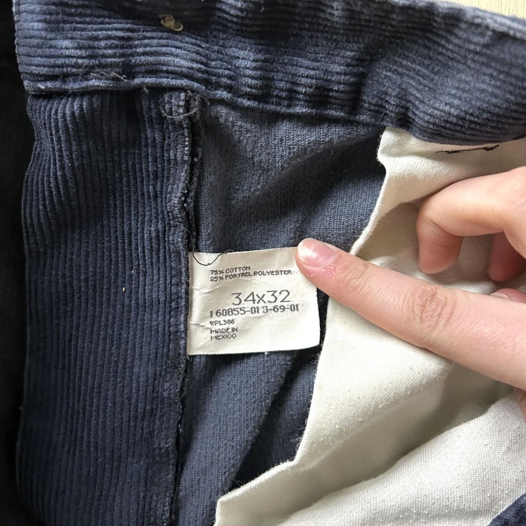 Haggar Haggar Pants Mens 34x32 Blue Corduroy Chino Regular Fit Straight Leg Casual Size US 34 / EU 50 - 3 Thumbnail