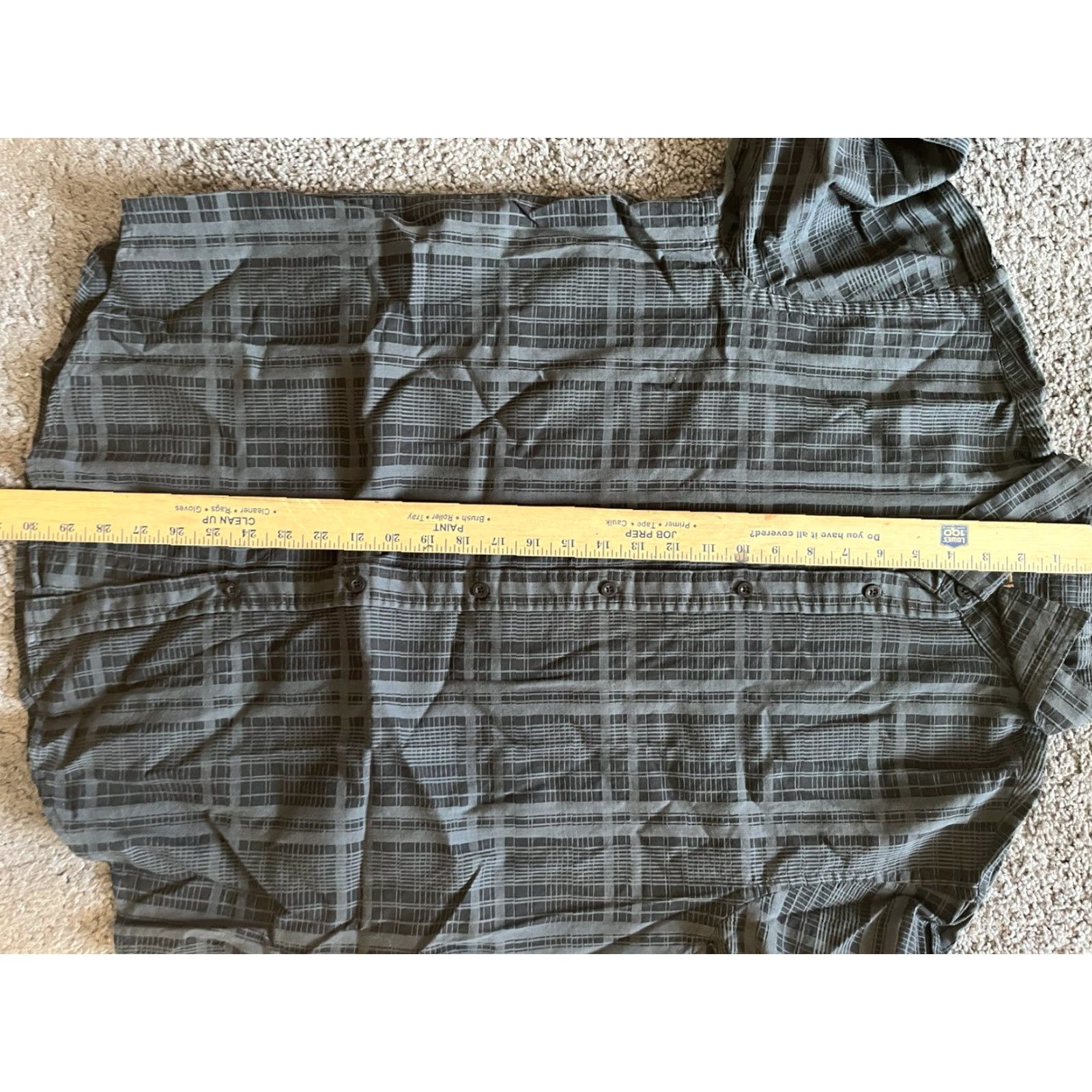 Vintage VINTAGE Helix Men's Black Dress Shirt Long Sleeve Size XL Striped W/ Gray Button Up Size 46R - 5 Thumbnail
