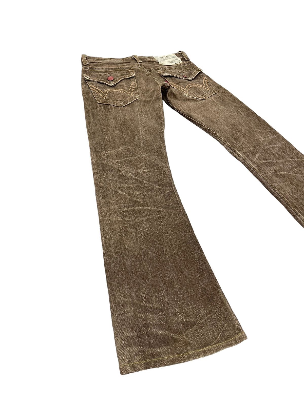 Edwin Flare Jeans Edwin Japan Faded Distress Boot Cut 7🟦7 Size US 31 - 13 Thumbnail