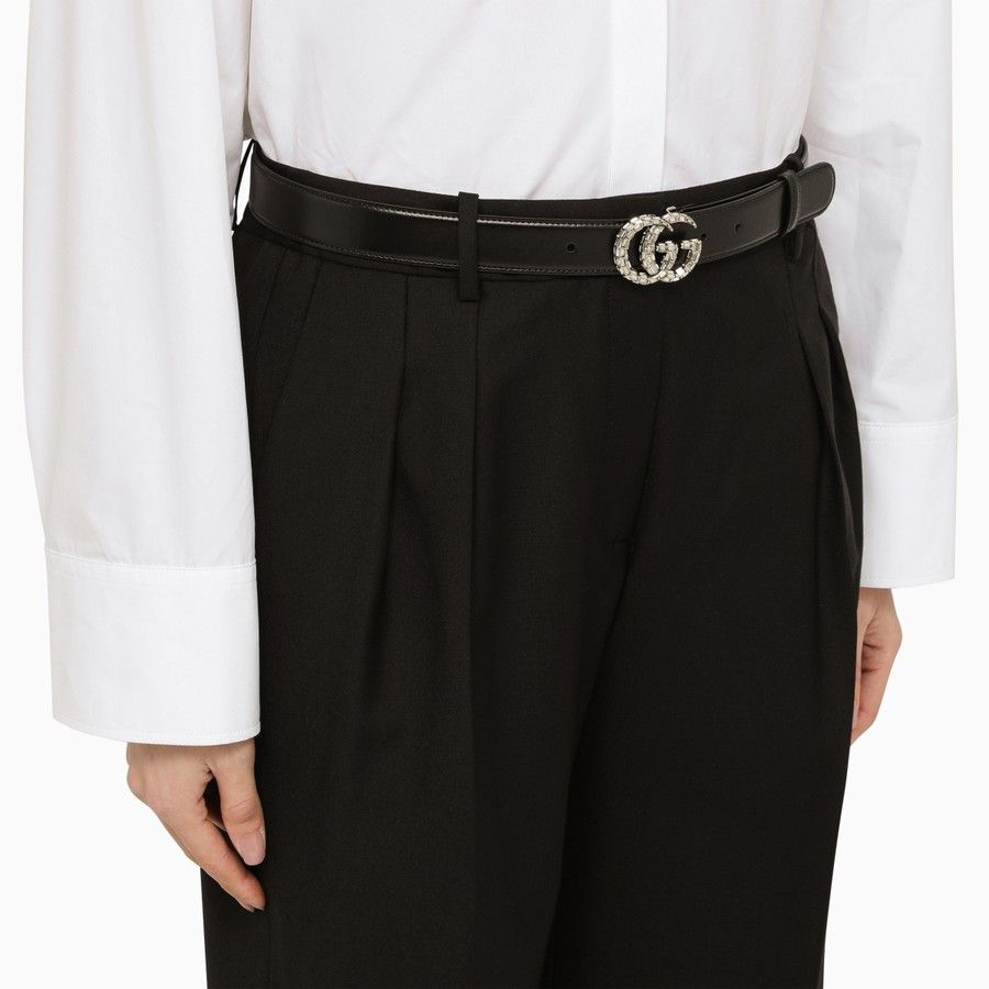 Gucci o1d2blof0824 Size: 95 / Double GG Buckle Belt With Crystals Size ONE SIZE - 2 Thumbnail