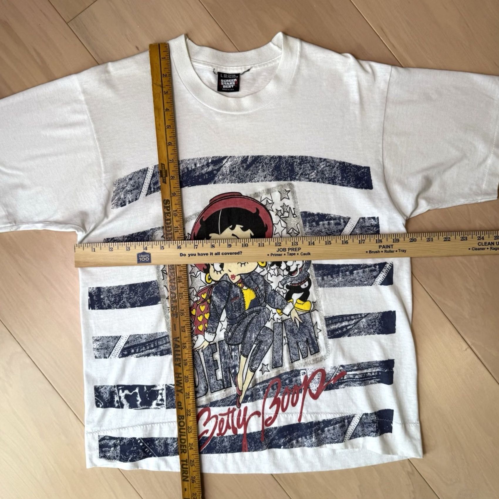 Vintage VINTAGE Betty Boop Shirt L White 90s Screen Stars Cartoon All Over Print Mens Shirt Size US L / EU 52-54 / 3 - 2 Thumbnail