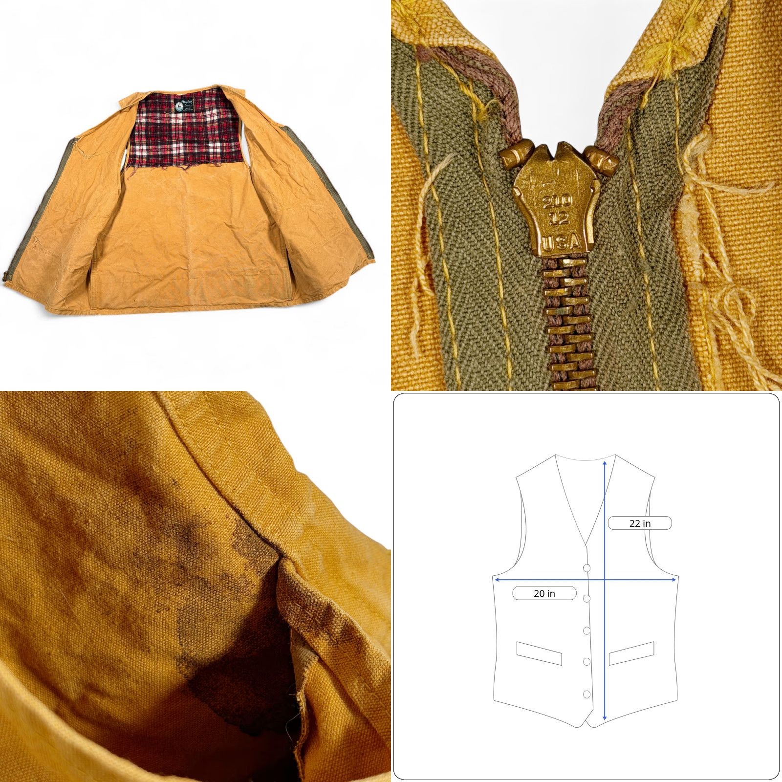 Vintage VINTAGE Drybak Hunting Vest Shirt Men Small Brown Duck Canvas Plaid Lined USA 60s Size US S / EU 44-46 / 1 - 8 Thumbnail