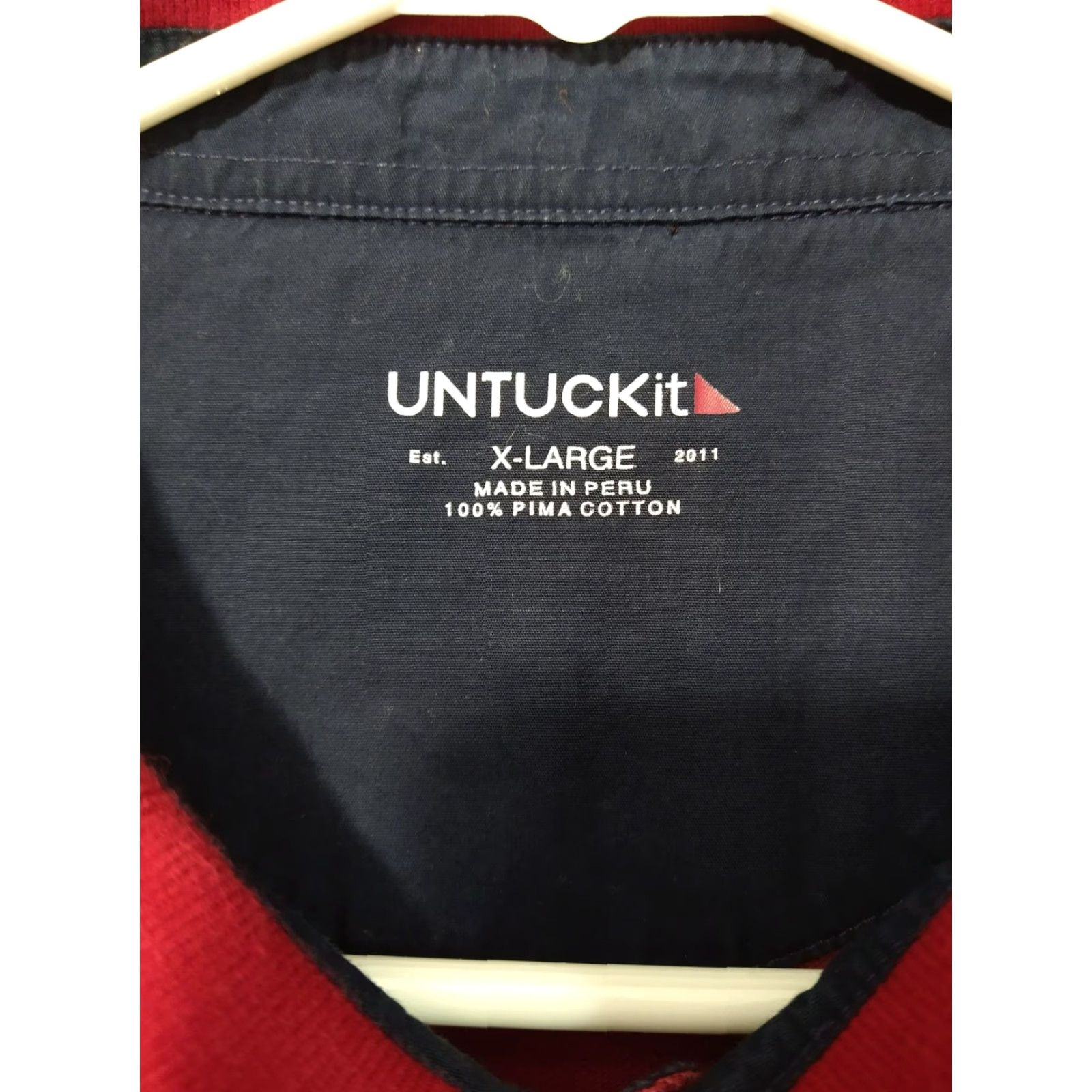 UNTUCKit UNTUCKit Polo Shirt Men XL Red Long Sleeve Pima Cotton Casual Preppy Beaux - Classic Fit Size US XL / EU 56 / 4 - 5 Thumbnail