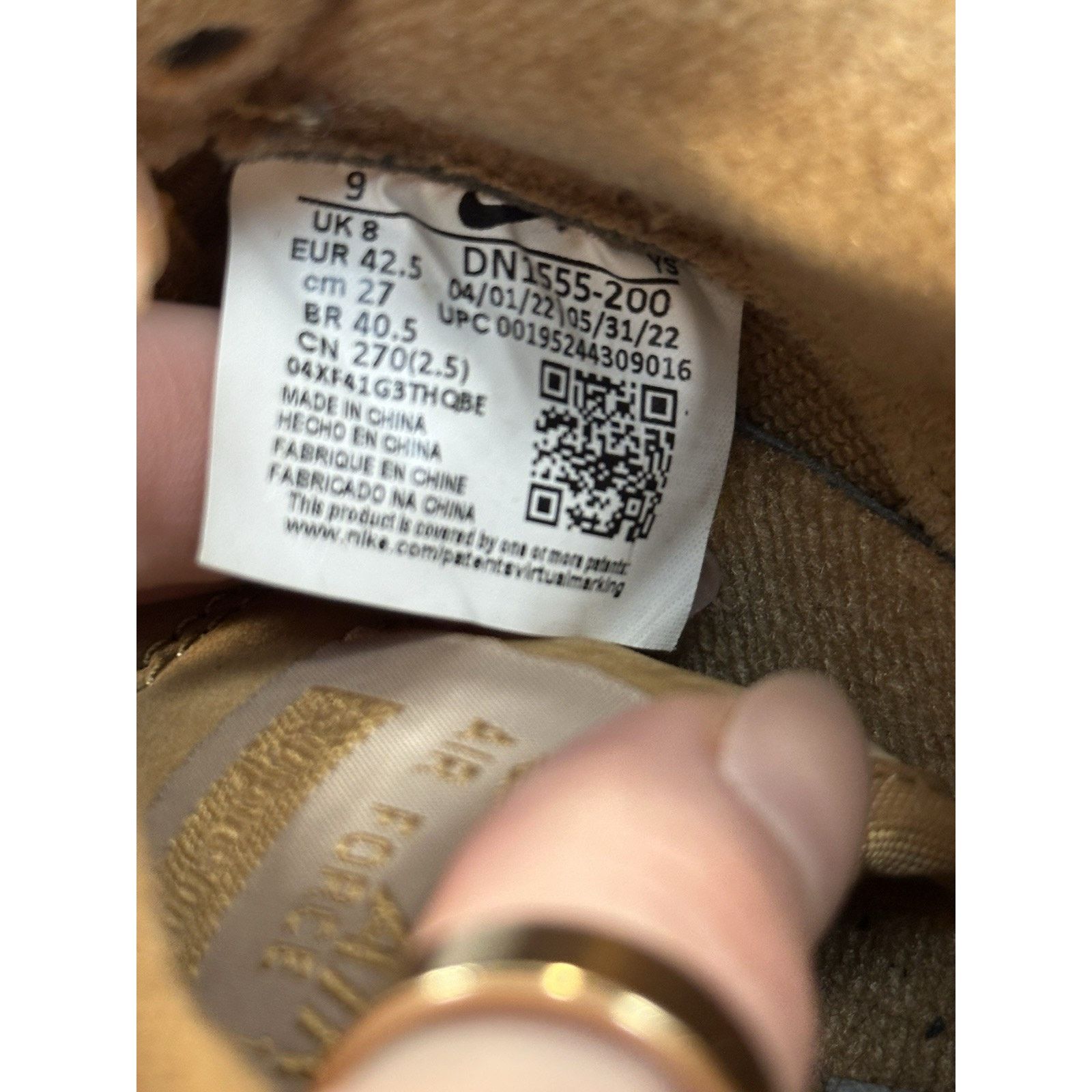 Nike Nike Air Force 1 Low SP x Supreme Wheat - Size 9 Size US 9 / EU 42 - 7 Thumbnail