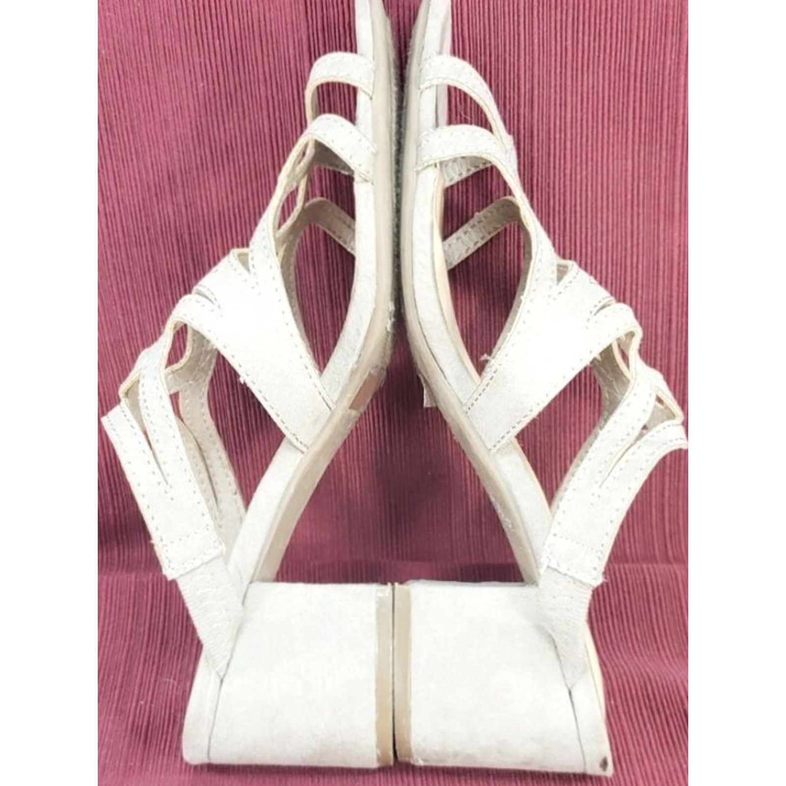 Vintage IMPO Cutout Slide Heeled Sandal Women's Size 7M Taupe Heel Mid Block Slip On Leather Outsole Breathable Comfort Size US 7 / IT 37 - 7 Thumbnail