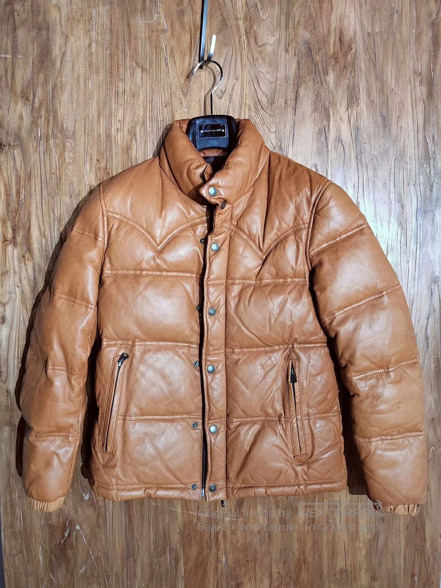 JACKROSE Jack Rose Brown Leather Down Jacket. Size US M / EU 48-50 / 2 - 1 Thumbnail