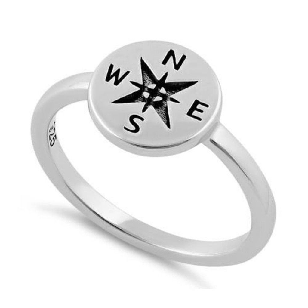 Other Sterling Silver Compass Ring Boho Casual Jewelry Size 6 Size ONE SIZE - 1 Thumbnail