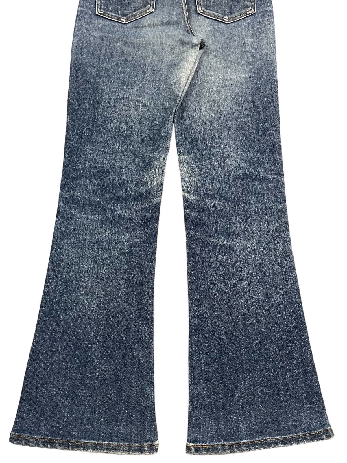 Vintage Japanese Brand Dojo Lake Blue Washed Flare Jeans