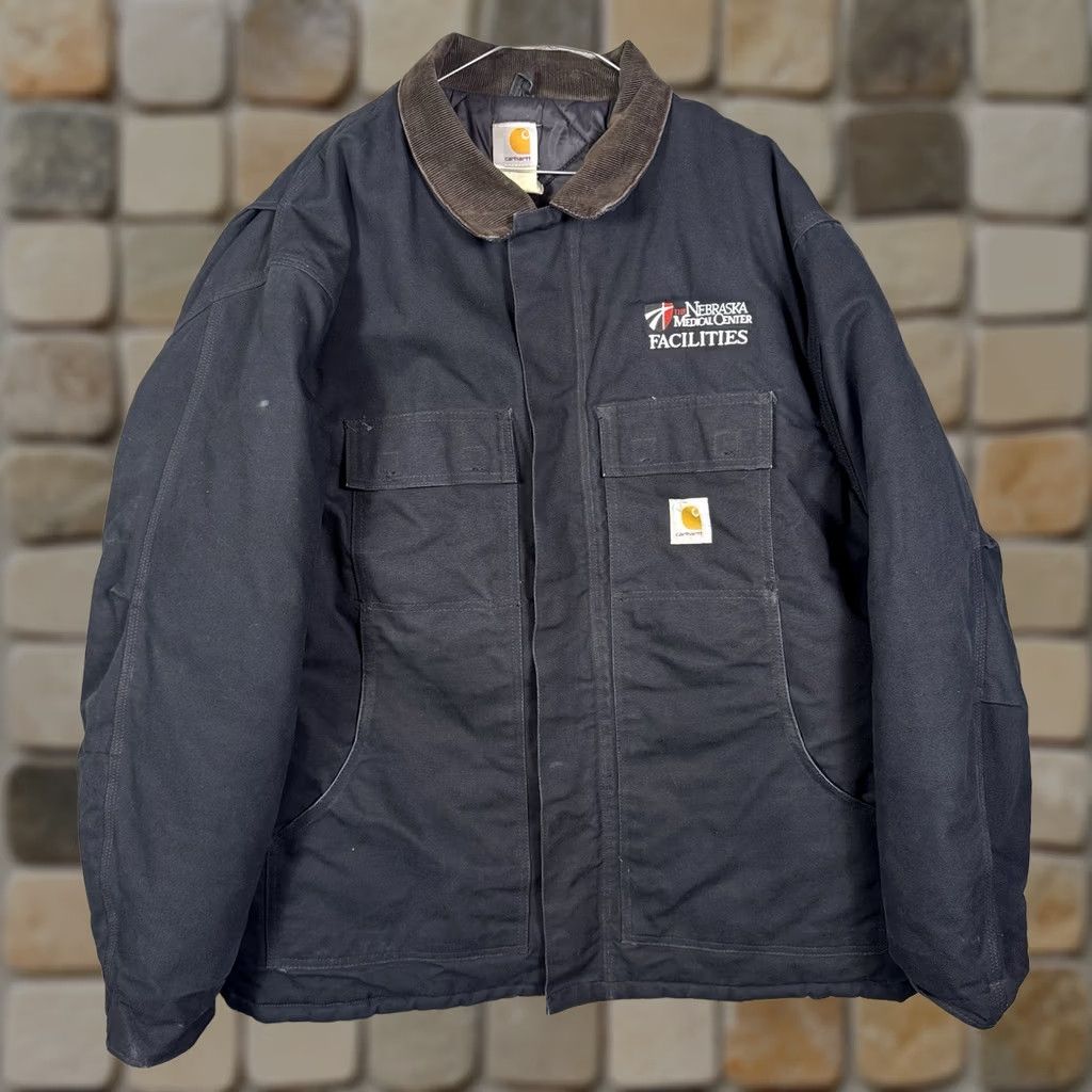Carhartt VINTAGE Carhartt Jacket Mens 50 Black C03 BLK Detroit Arctic Quilt Lined Chore Barn Field Work Size US M / EU 48-50 / 2 - 1 Thumbnail