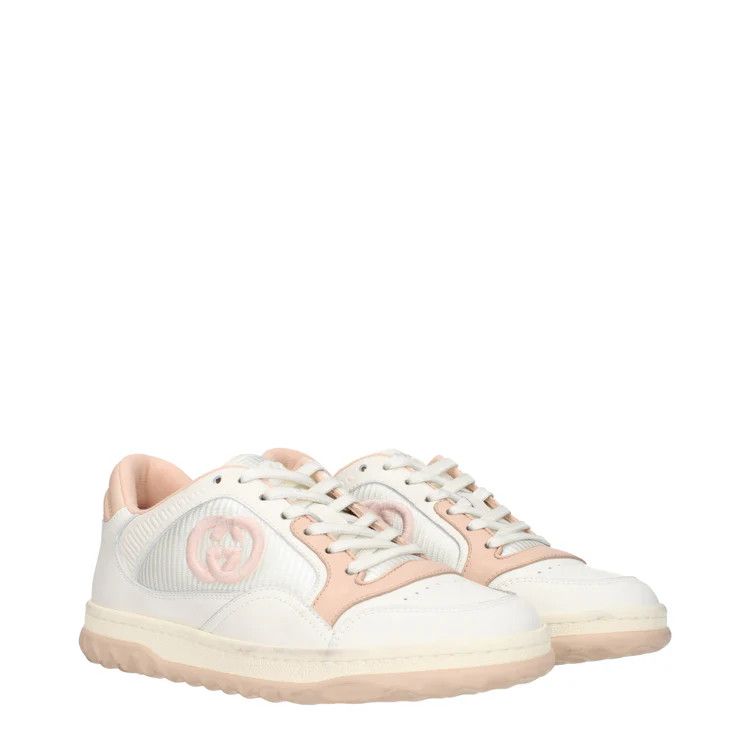 Gucci oc11z1025 Women's MAC80 Sneakers in White & Nude Pink Size US 12 / IT 42 - 2 Thumbnail