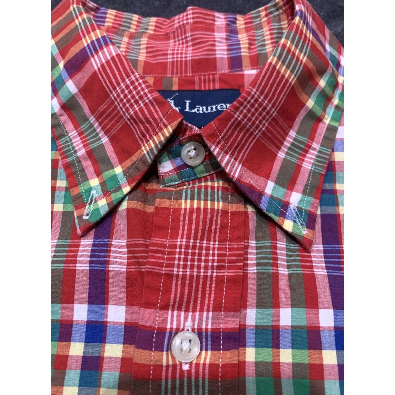 Polo Ralph Lauren Polo Ralph Lauren Plaid Button-Up Shirt Mens Medium Short Sleeve Red Classic Fit Size US M / EU 48-50 / 2 - 6 Thumbnail