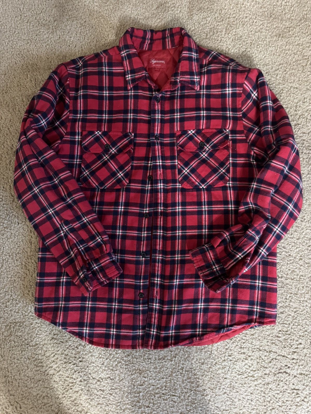 Supreme Quilted Flannel | Grailed