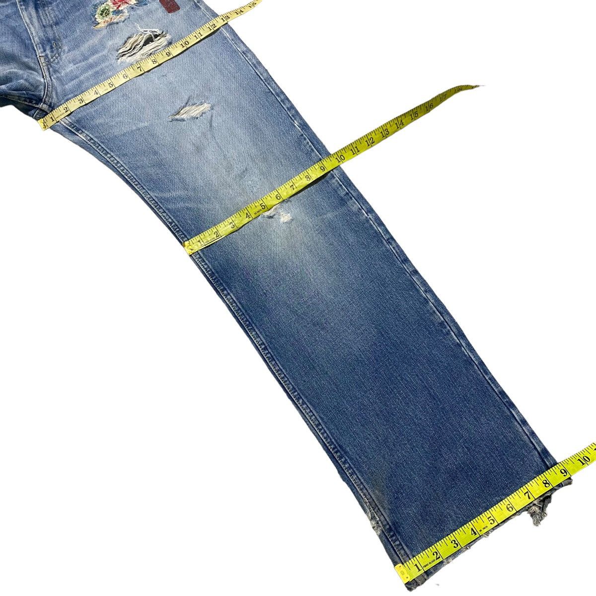 Karakuri Tamashii KARAKURI GENERATION Distressed Denim Embroidery Jeans Size US 32 / EU 48 - 23 Thumbnail