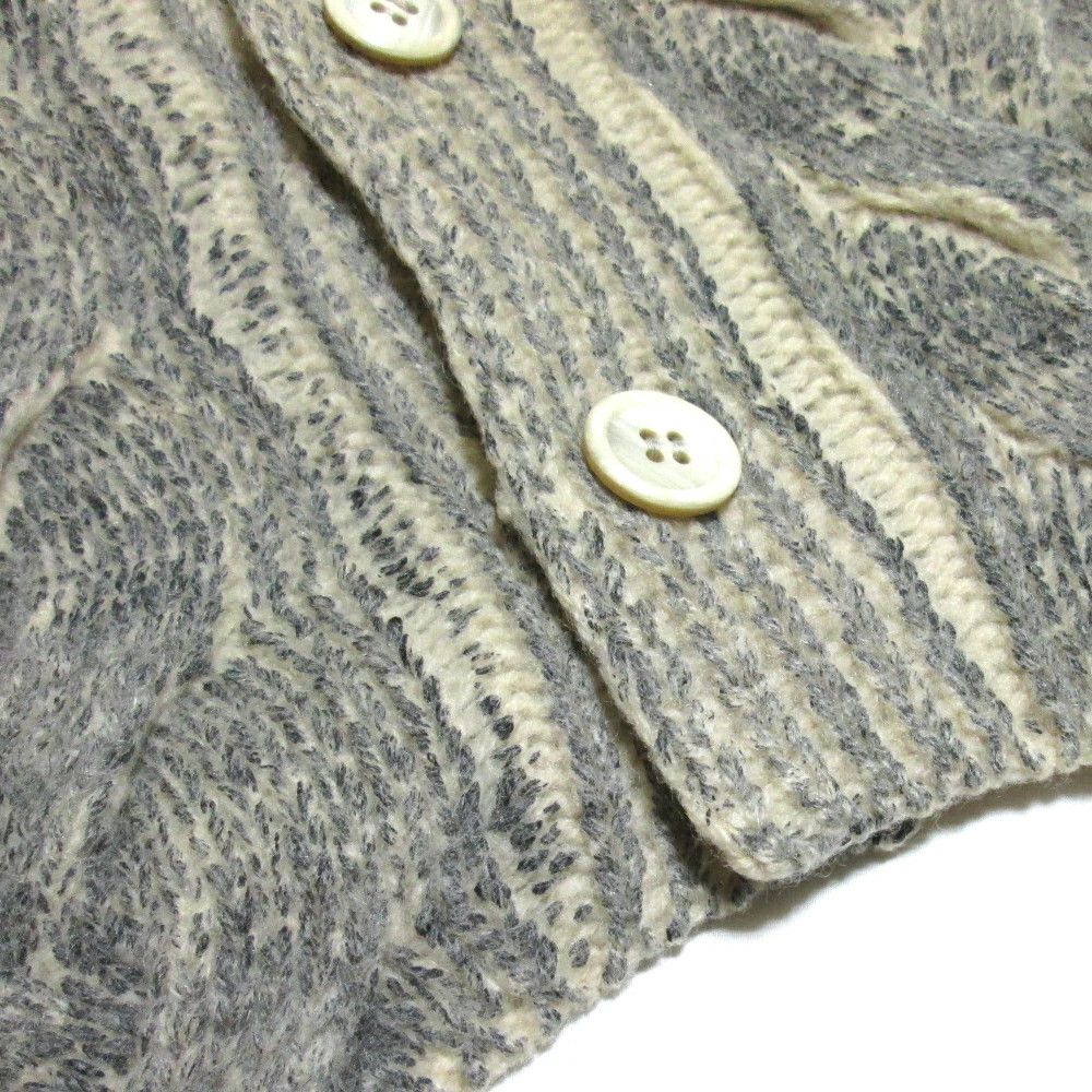 Comme des Garcons Homme Plus Sweater grunge paint cable long cardigan button up wool Gray Size US M / EU 48-50 / 2 - 4 Thumbnail